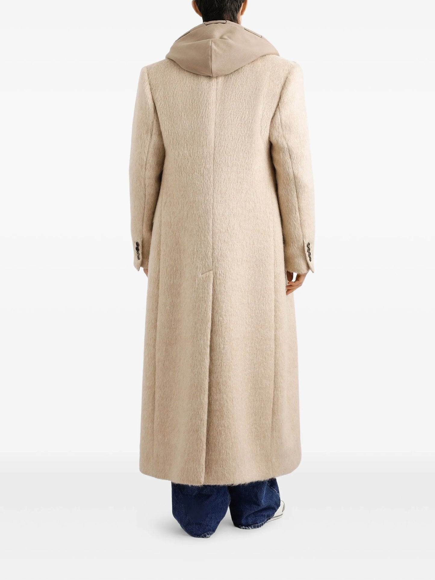 peak-lapel double-breasted coat