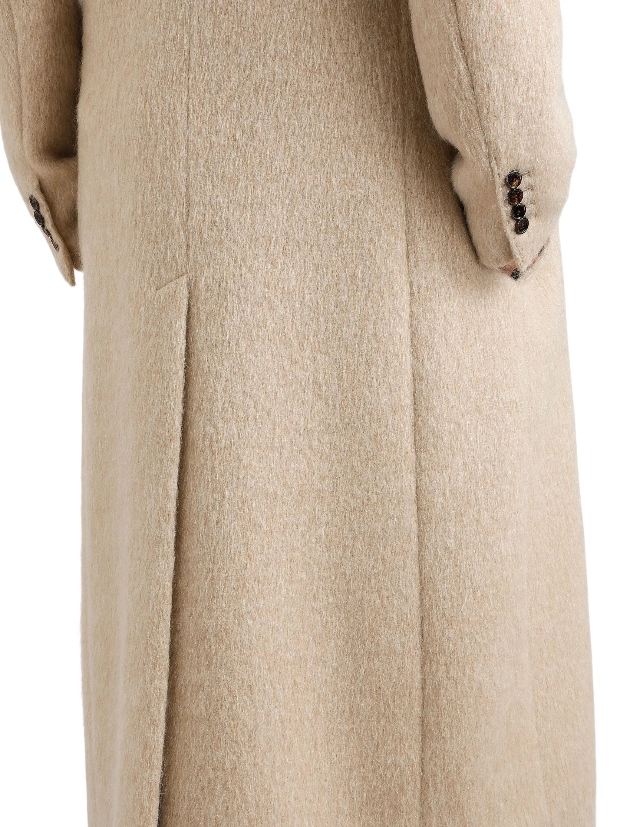 peak-lapel double-breasted coat