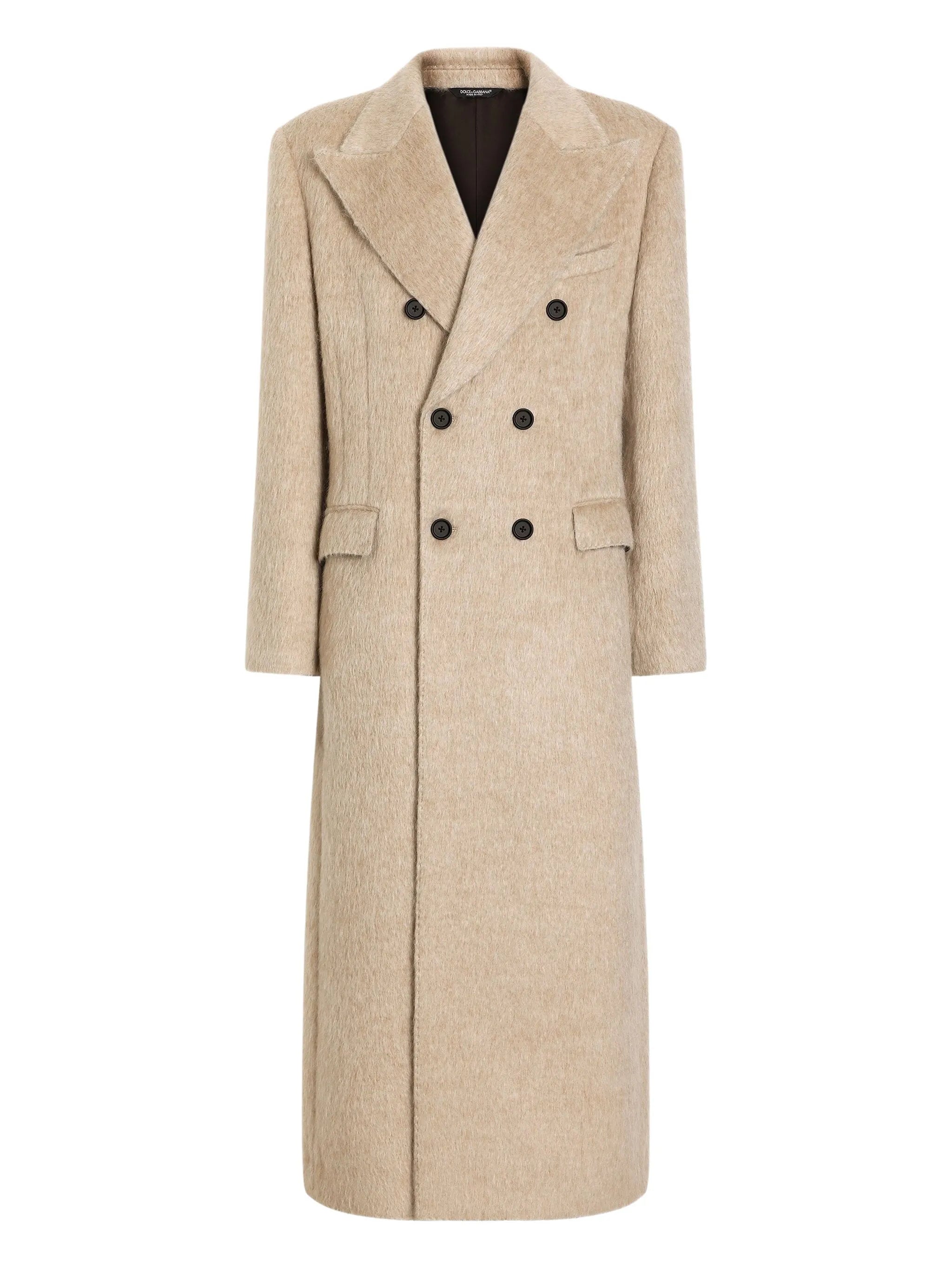 peak-lapel double-breasted coat
