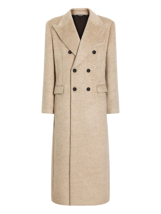peak-lapel double-breasted coat