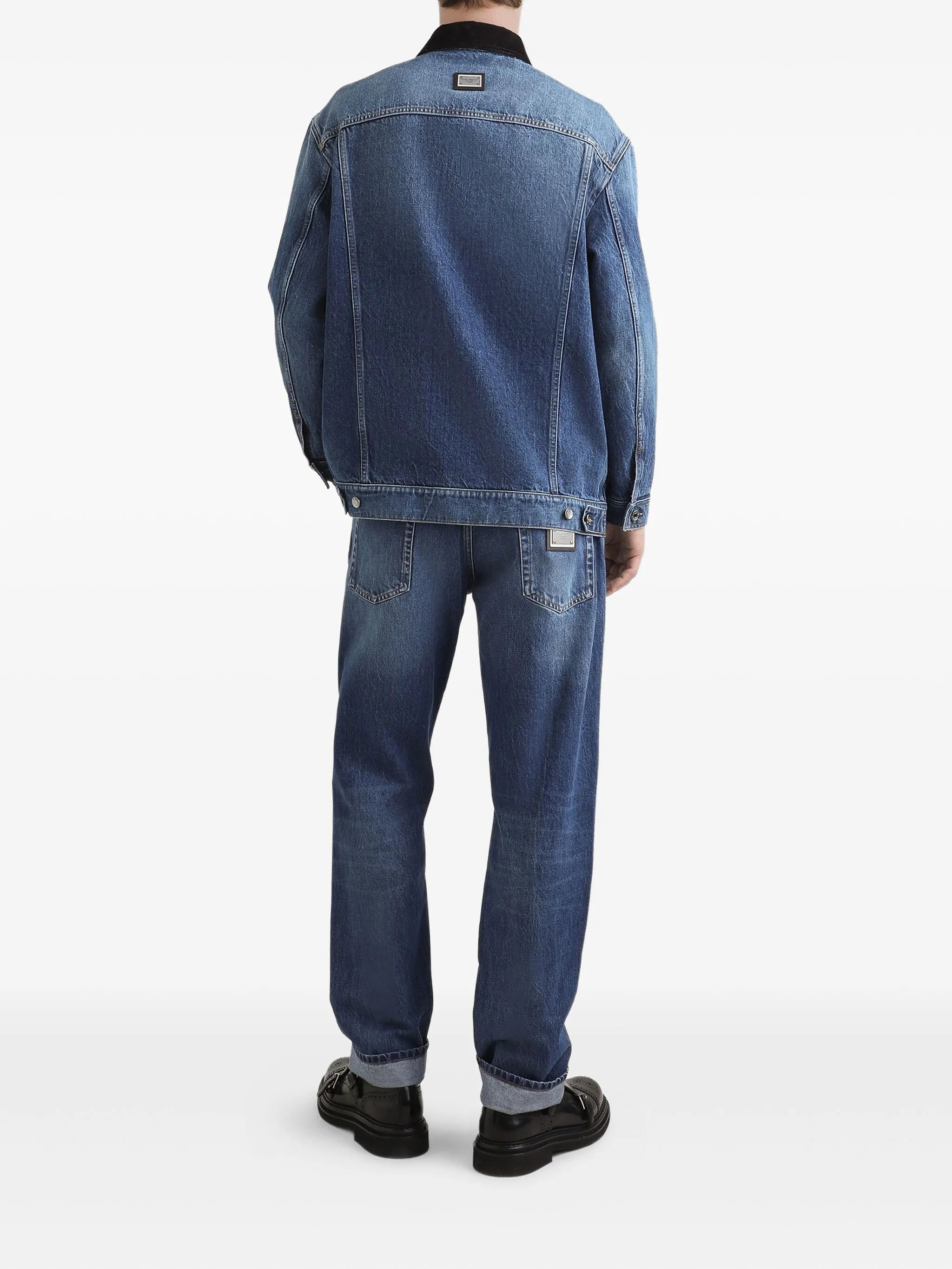 corduroy-collar denim jacket
