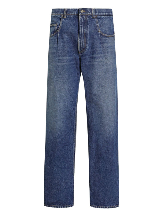logo-plaque cotton jeans