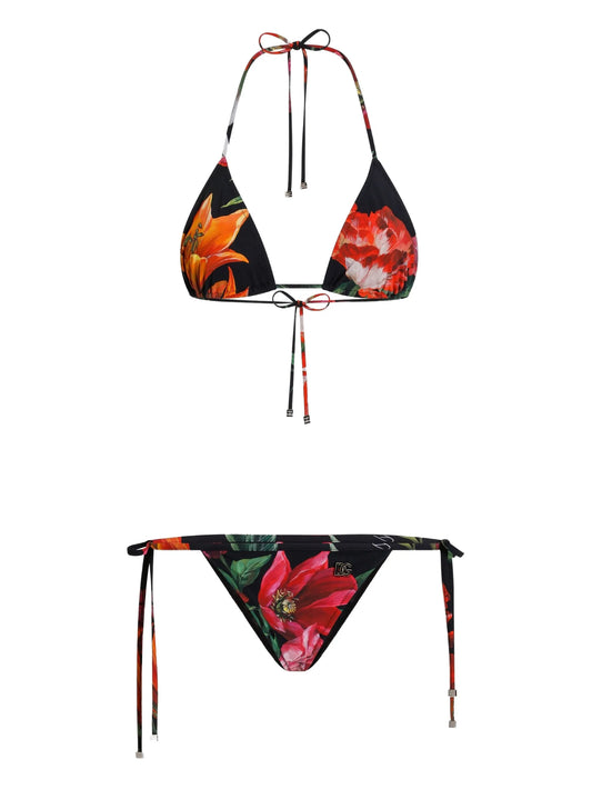 floral-print bikini set