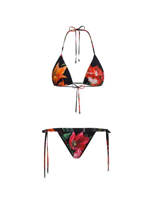 floral-print bikini set
