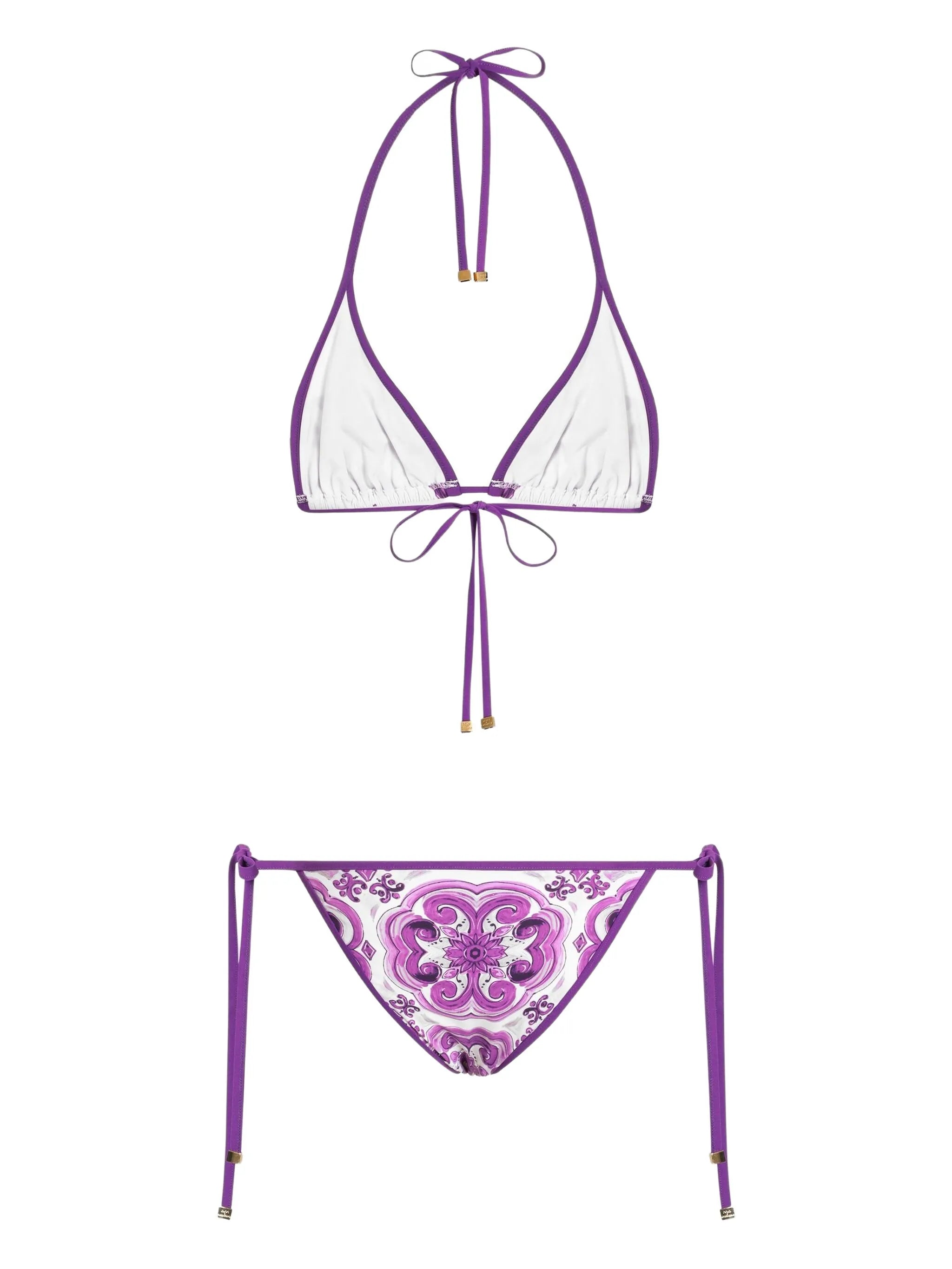 Majolica-print bikini