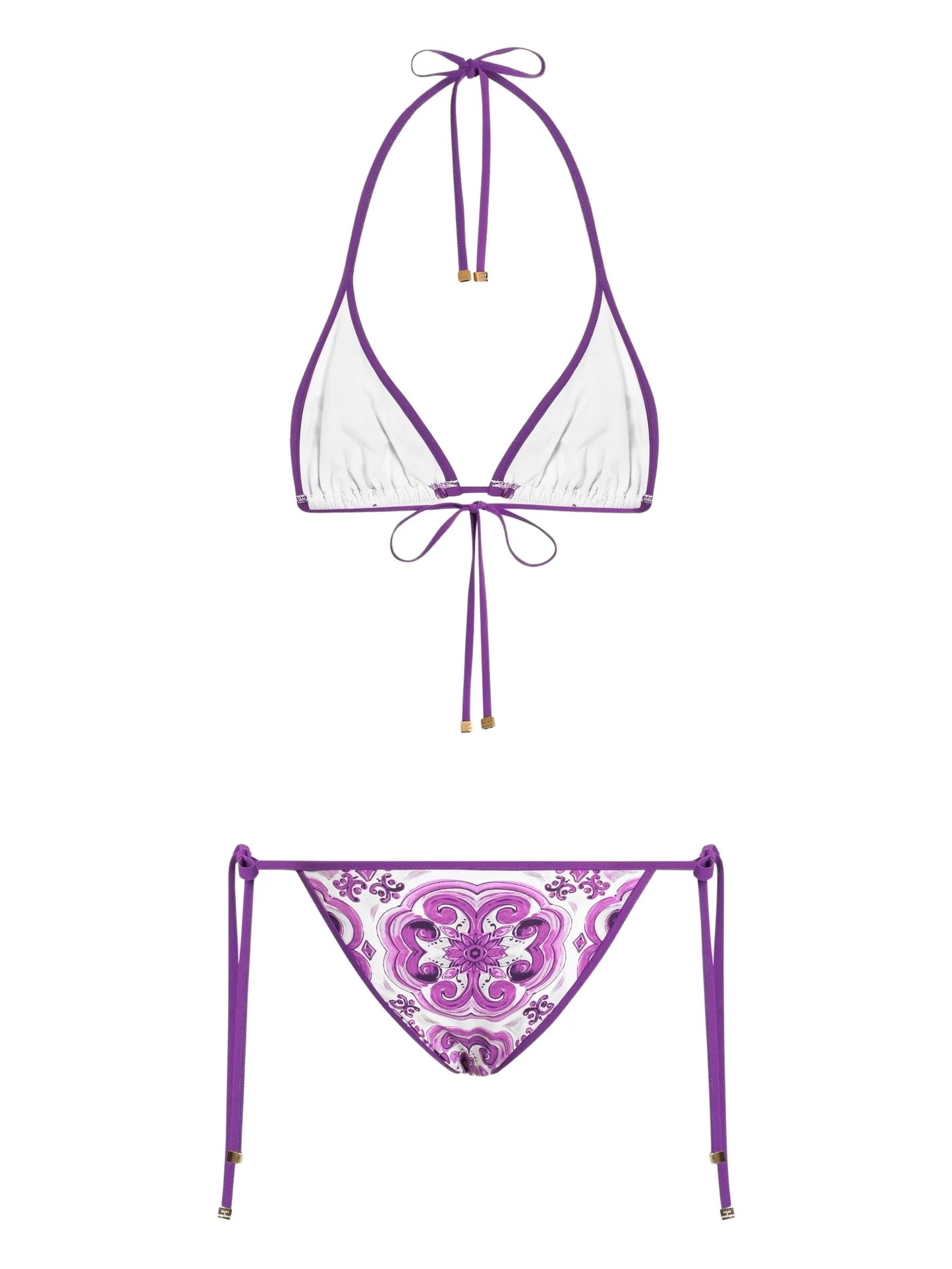 Majolica-print bikini