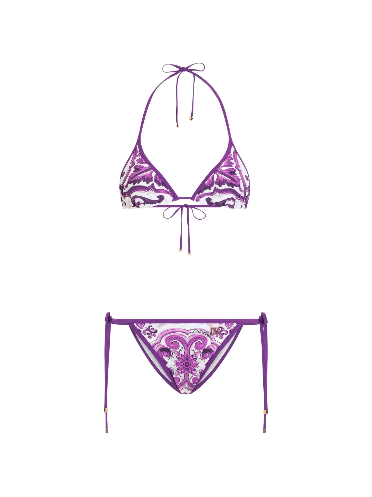 Majolica-print bikini