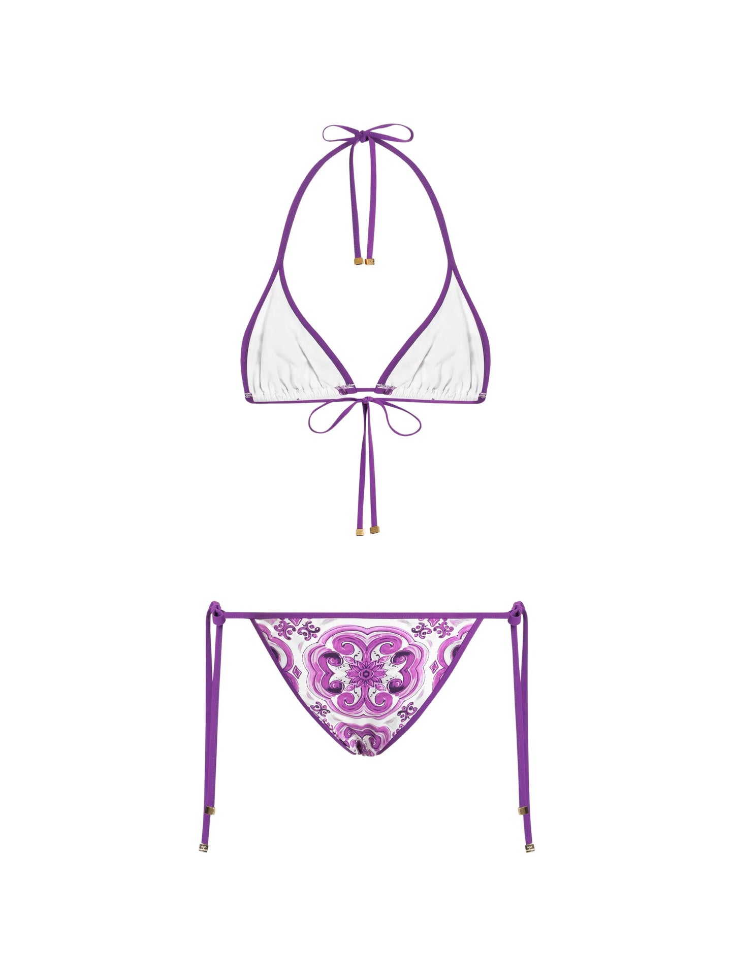 Majolica-print bikini