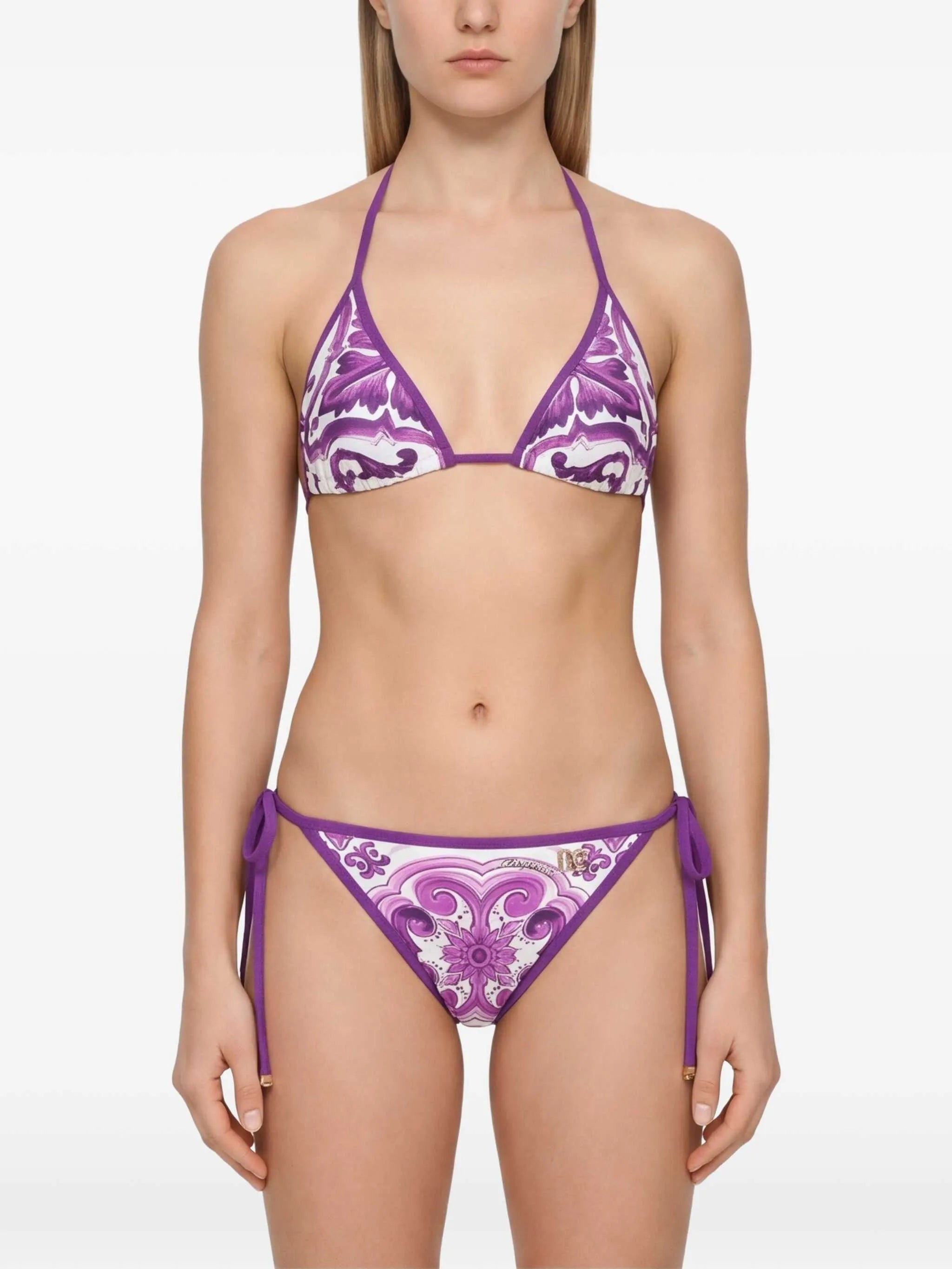 Majolica-print bikini