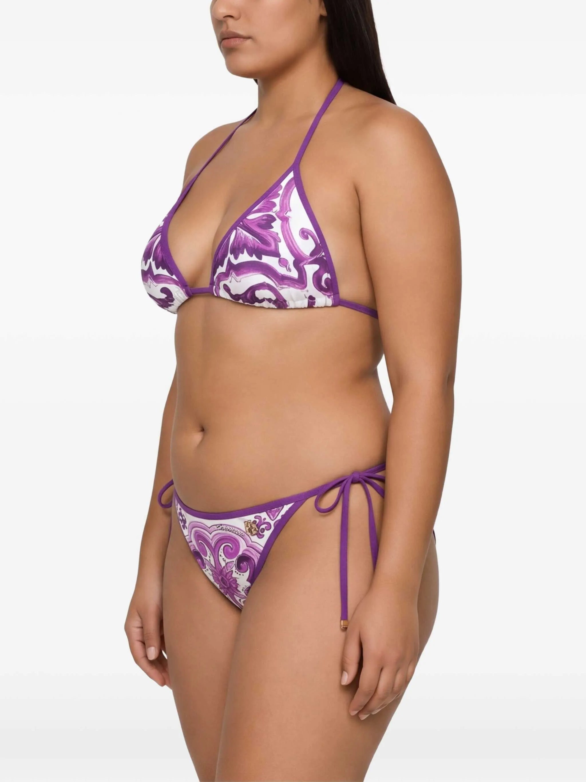Majolica-print bikini