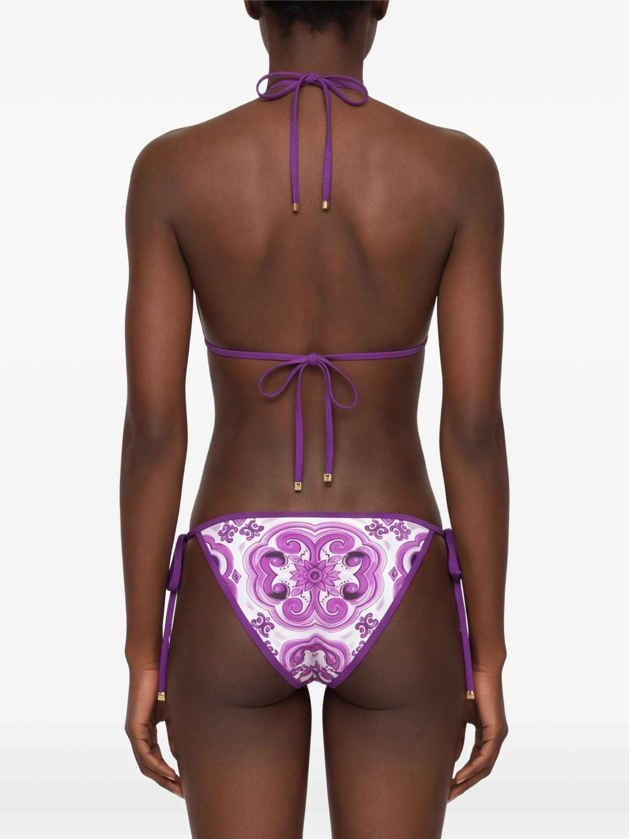 Majolica-print bikini
