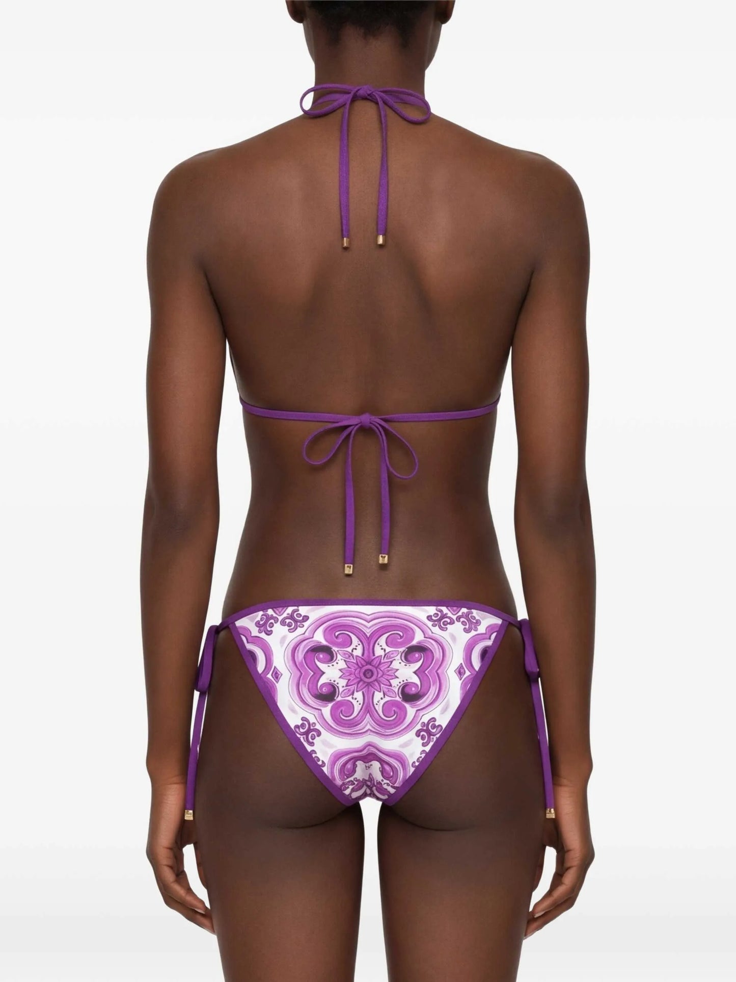 Majolica-print bikini