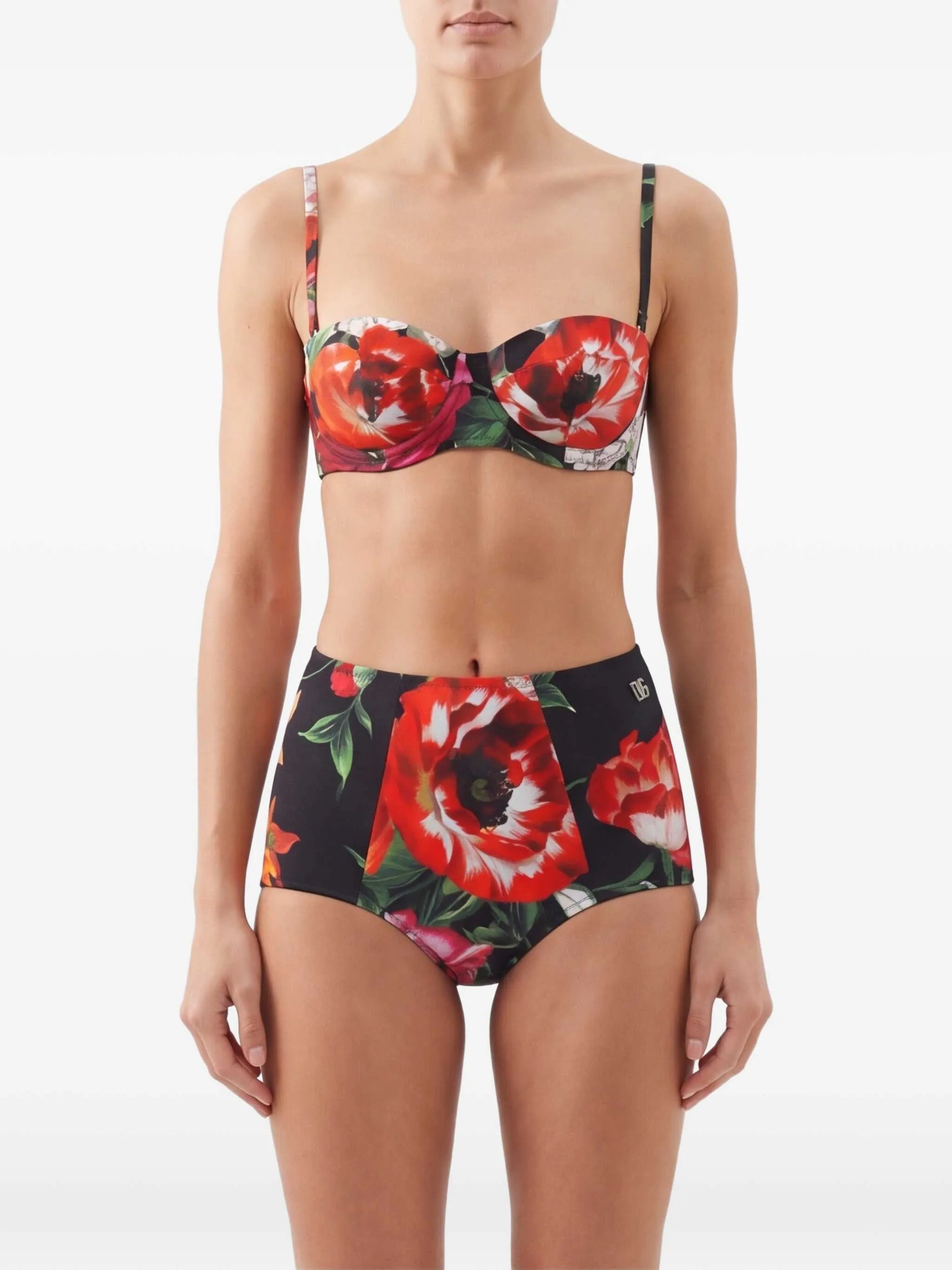 floral-print bikini set