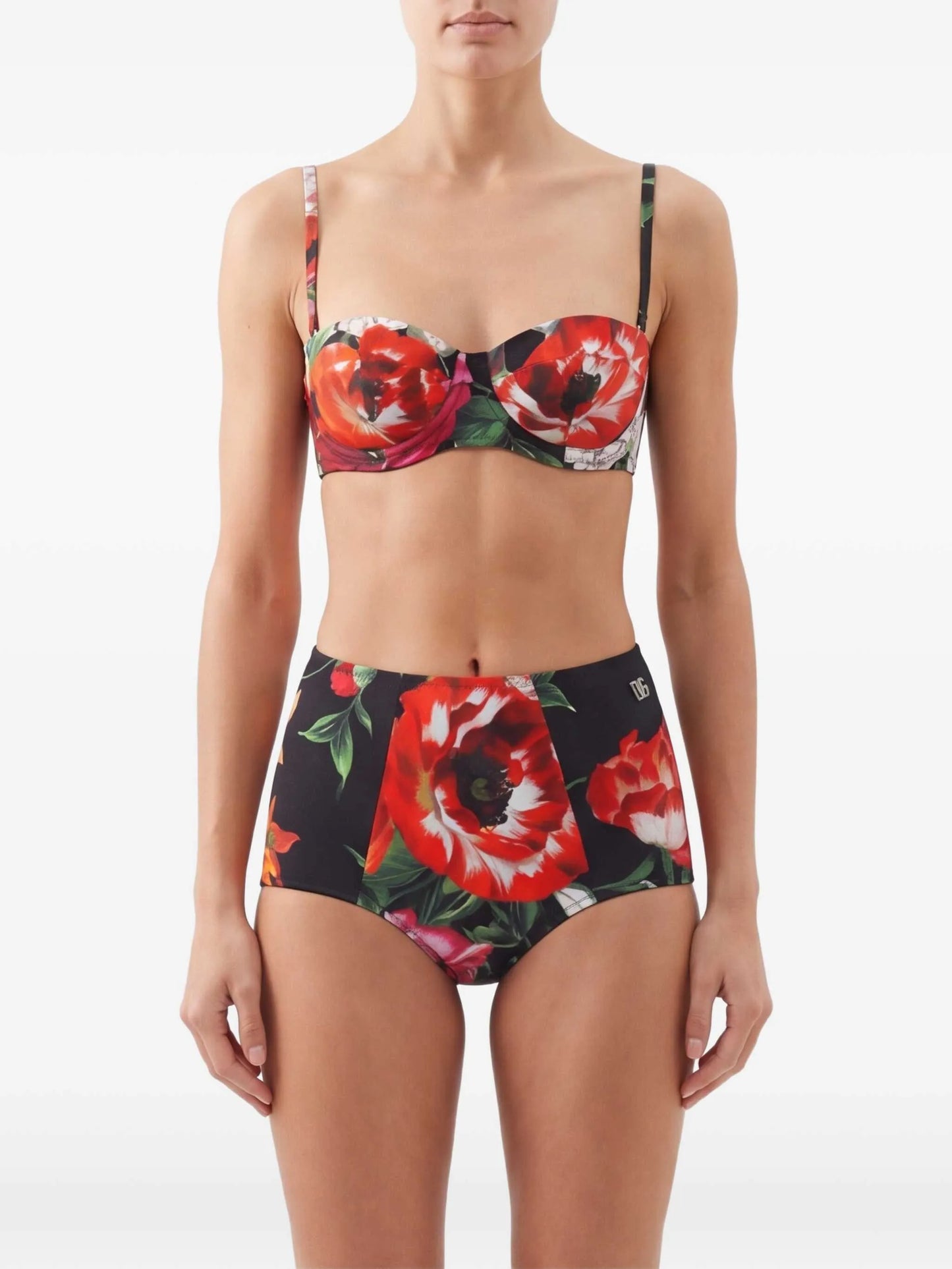 floral-print bikini set