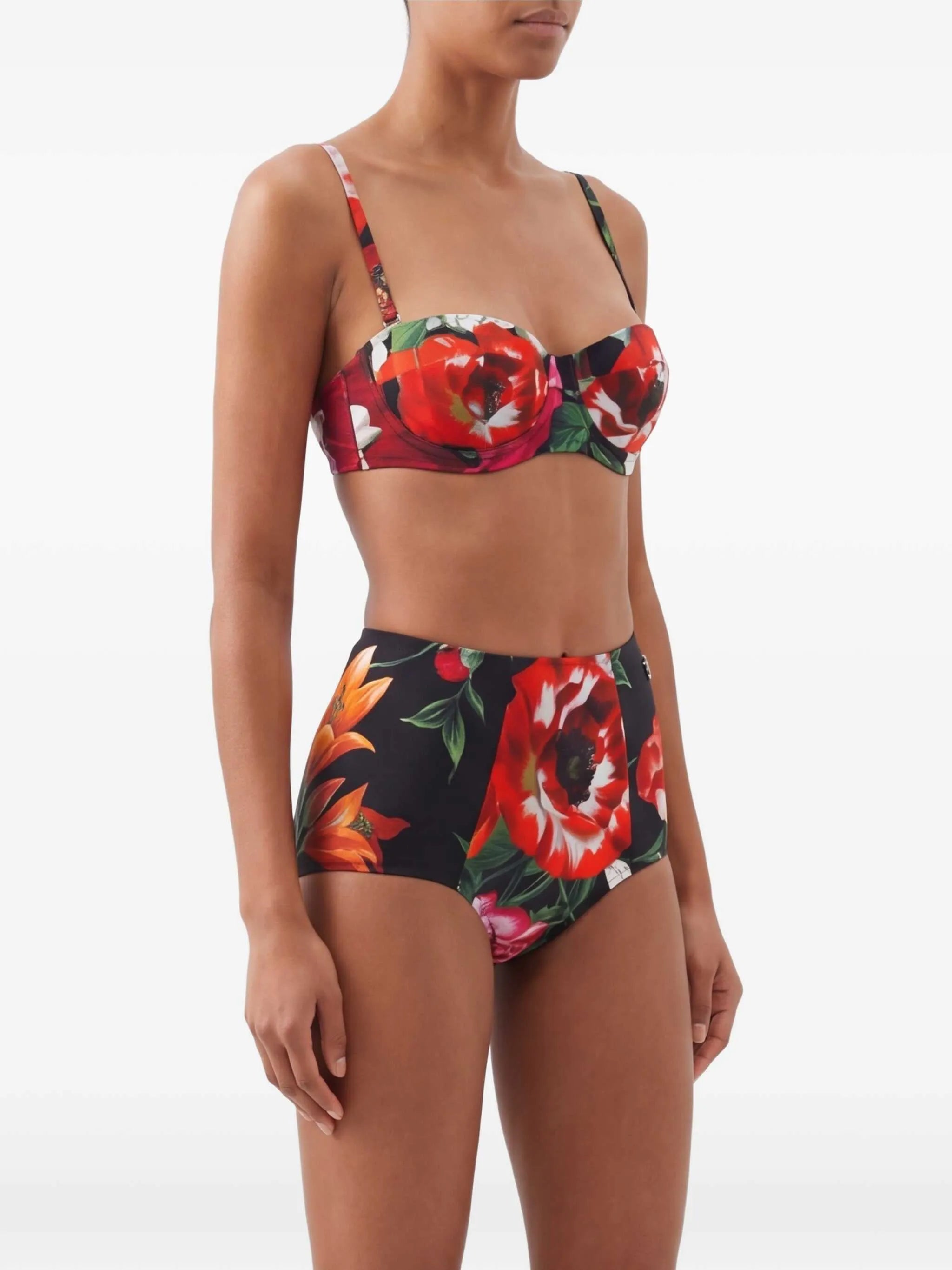 floral-print bikini set