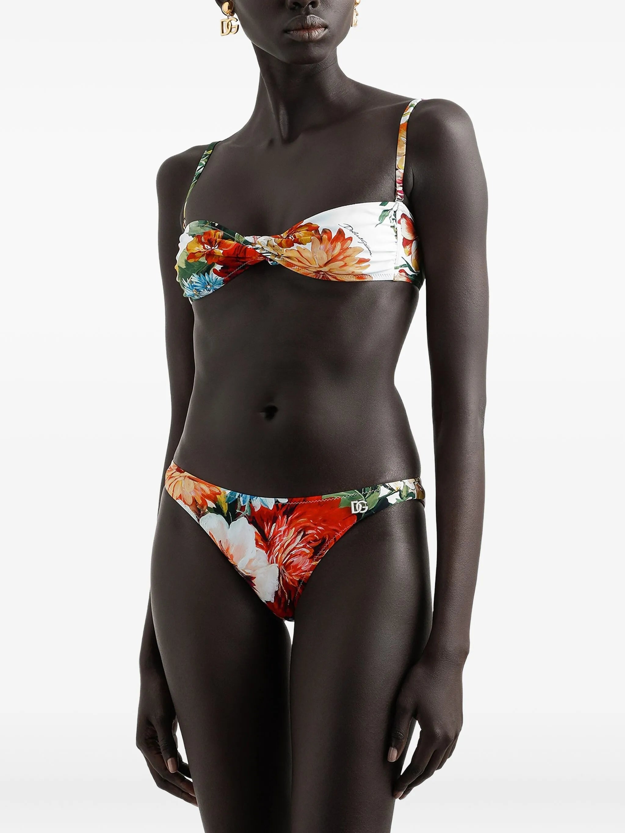 floral-print swimsuit