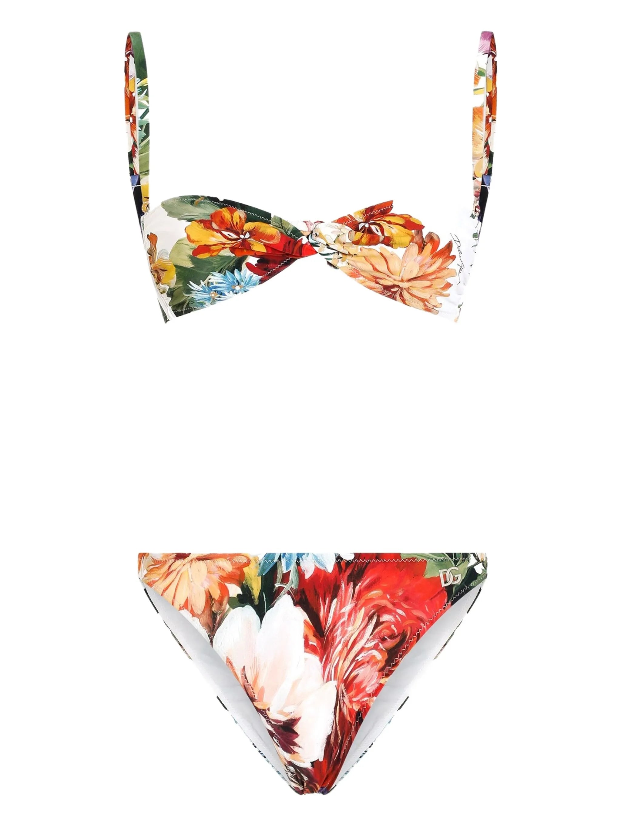 floral-print swimsuit