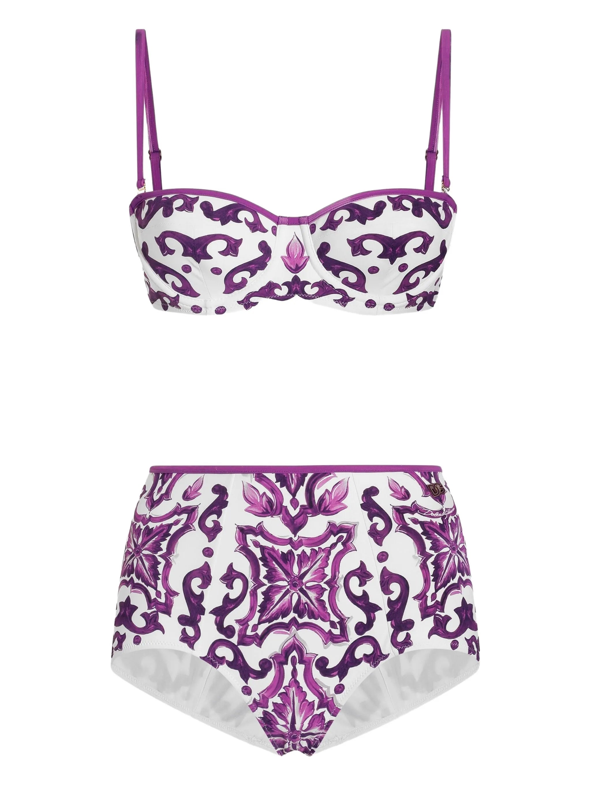 Maiolica-print bikini set