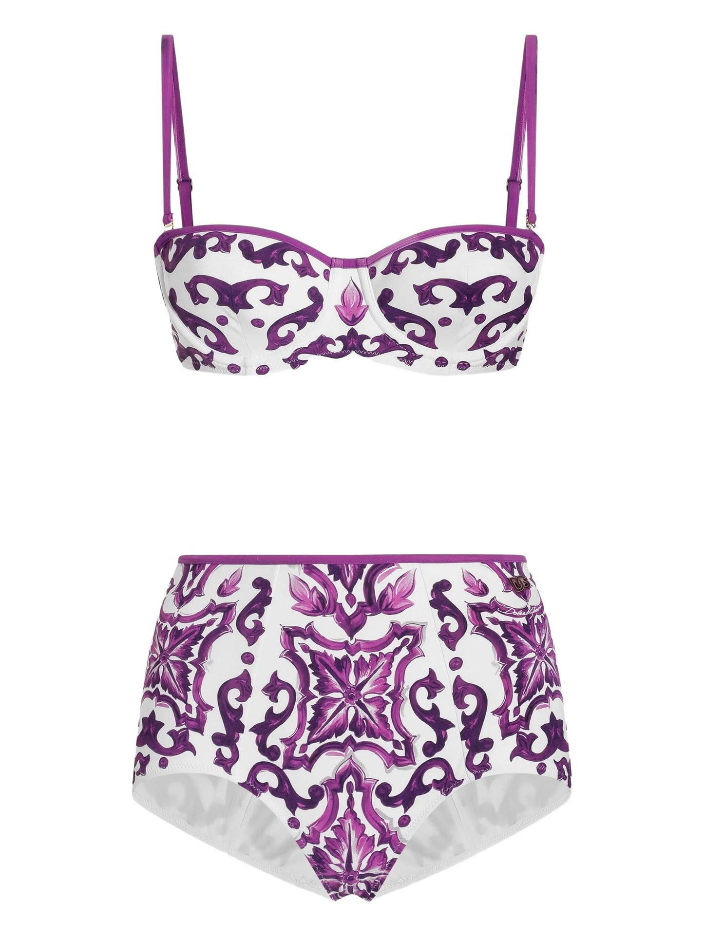 Maiolica-print bikini set