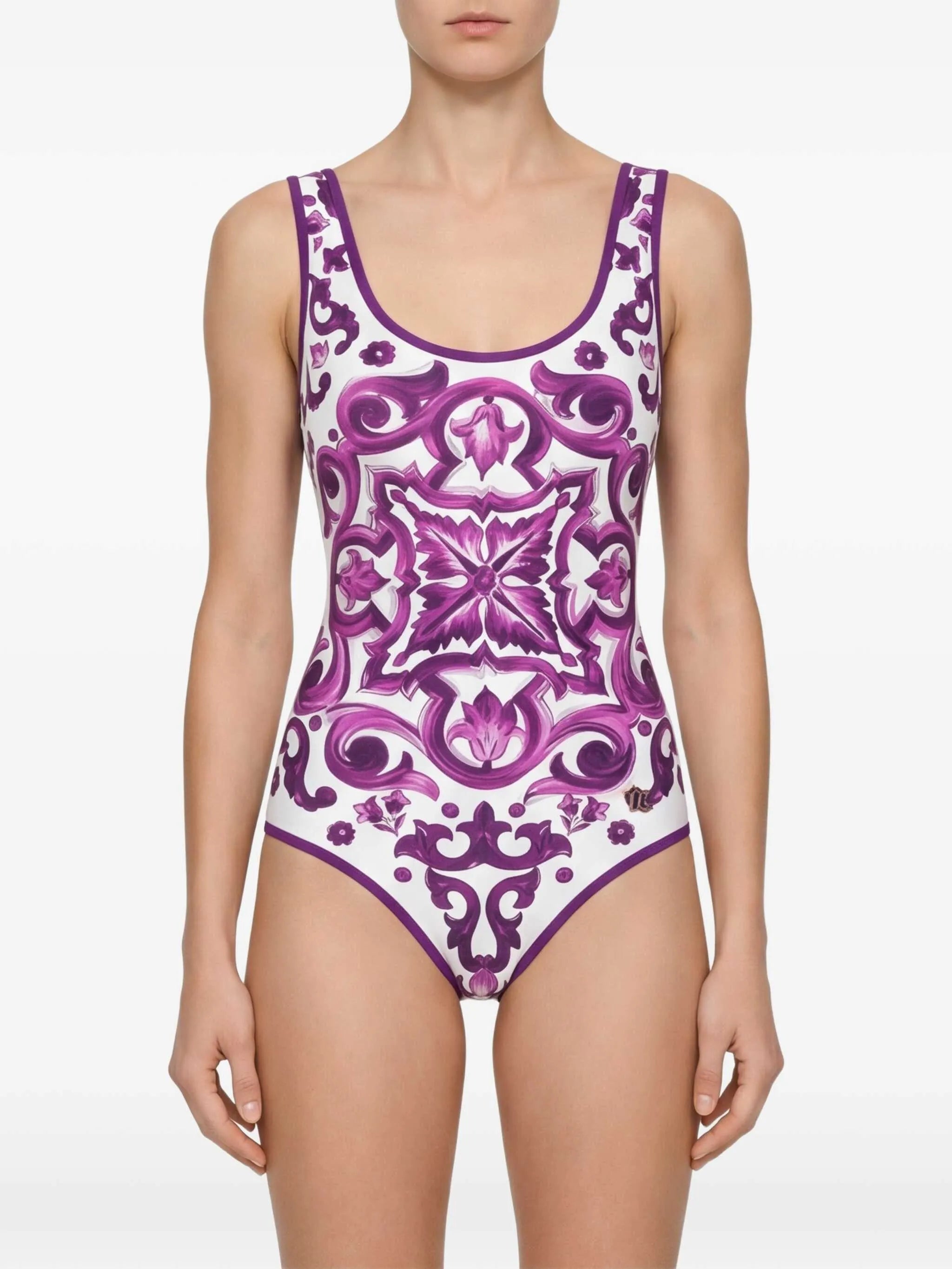 Majolica-print swimsuit