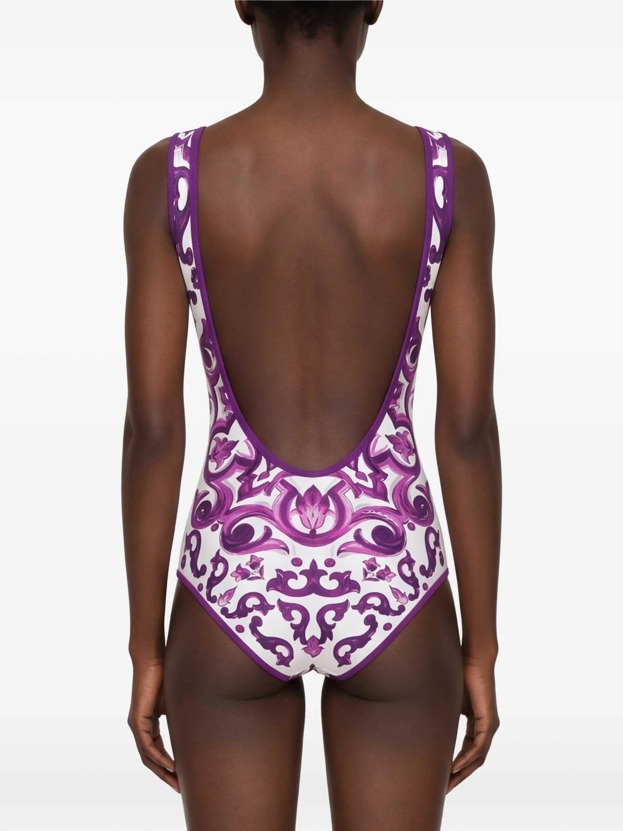 Majolica-print swimsuit