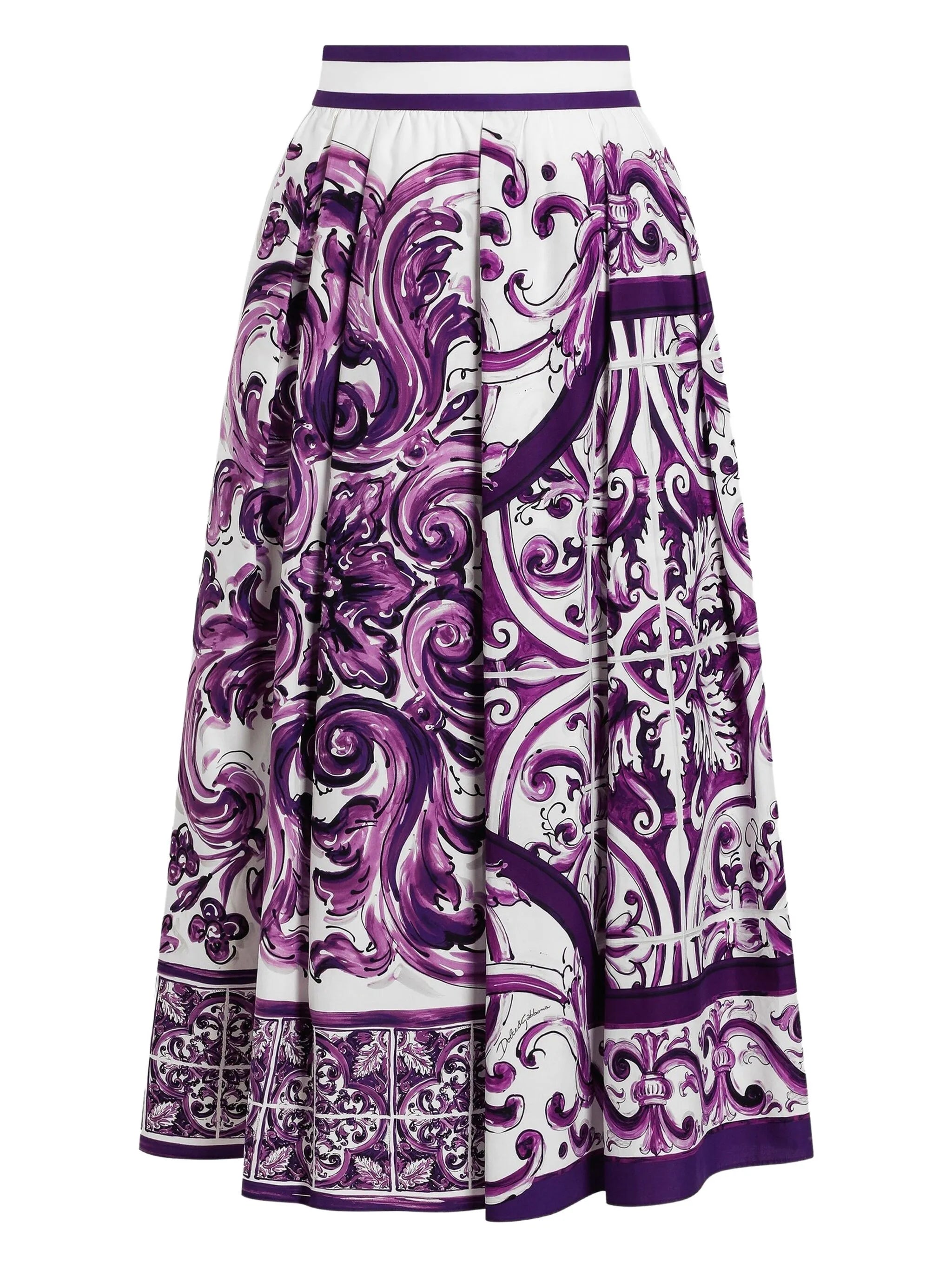 midi Majolica-print skirt