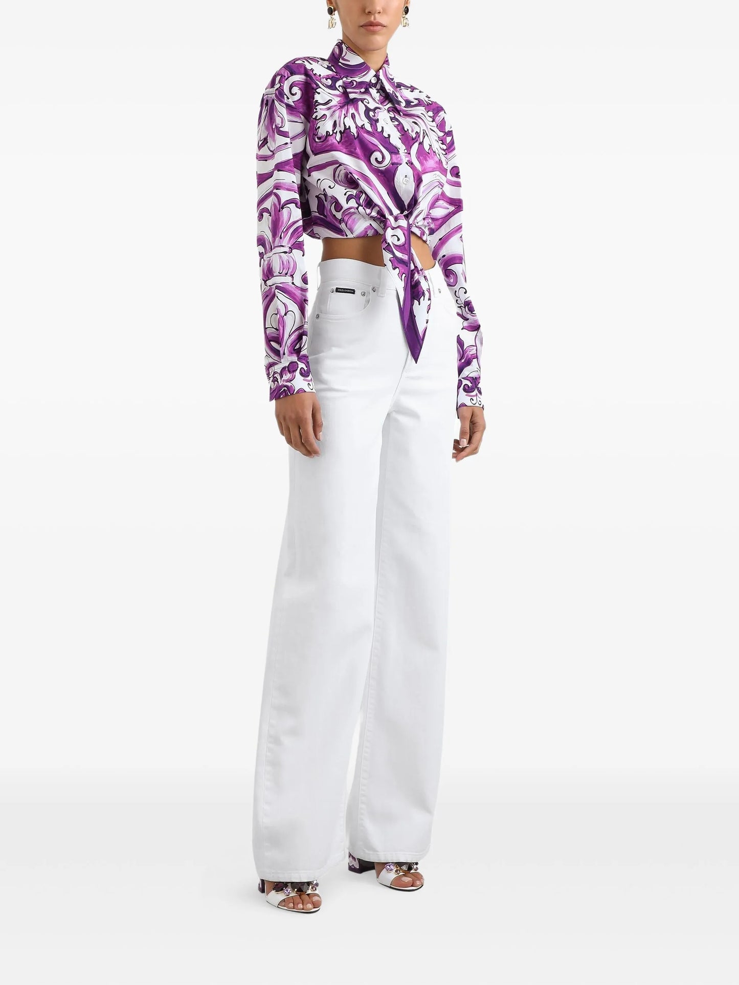 graphic-print cotton shirt