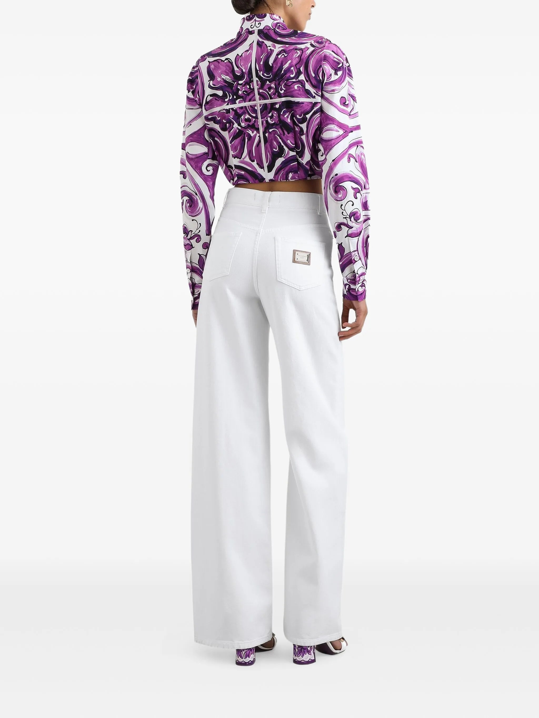 graphic-print cotton shirt
