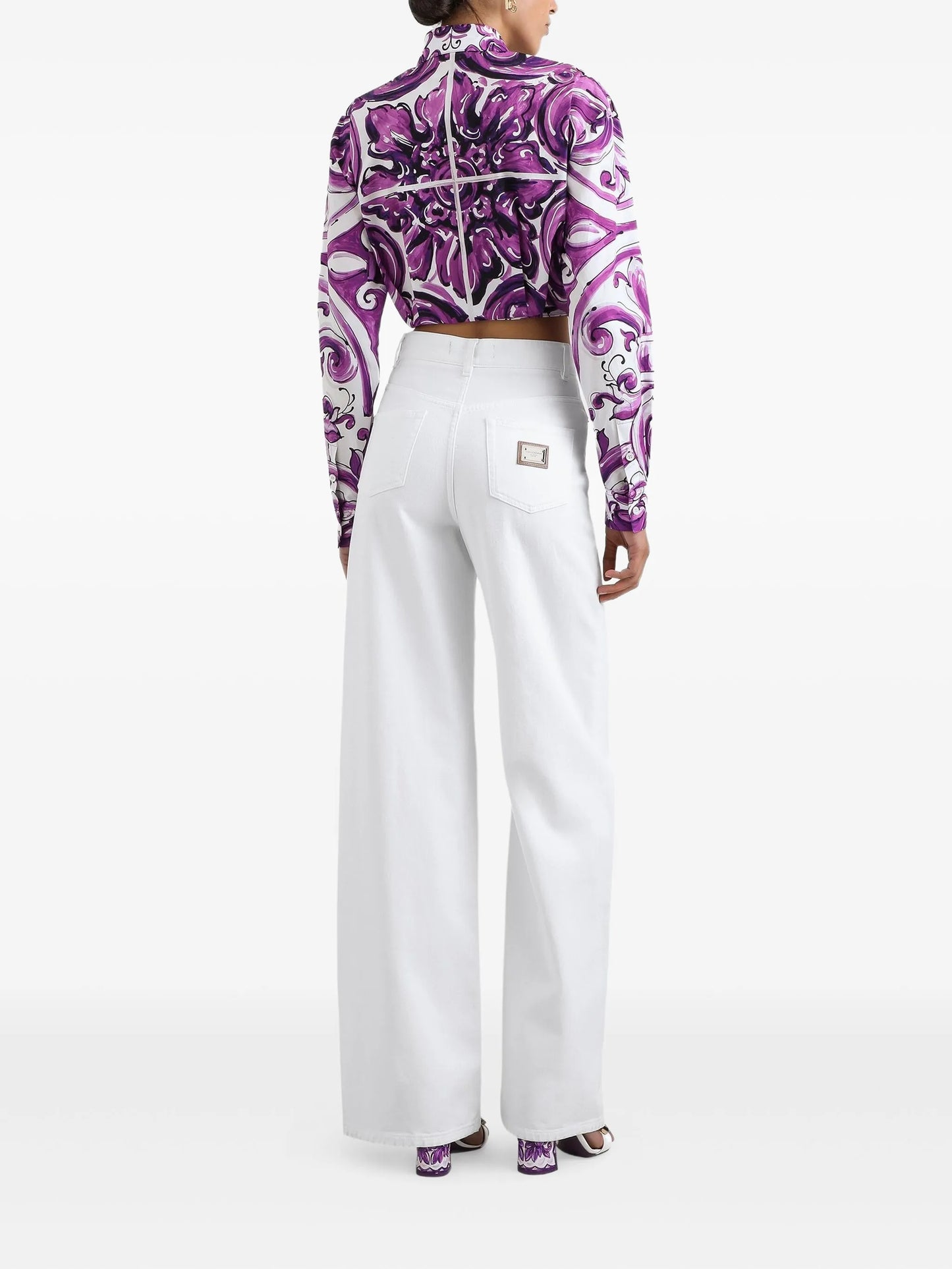 graphic-print cotton shirt