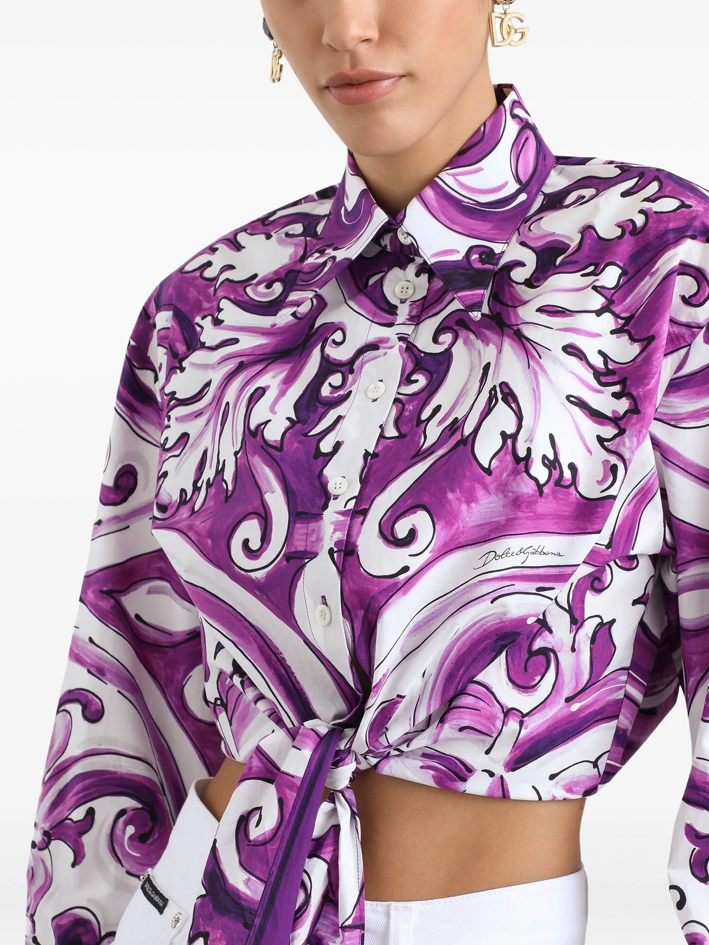 graphic-print cotton shirt