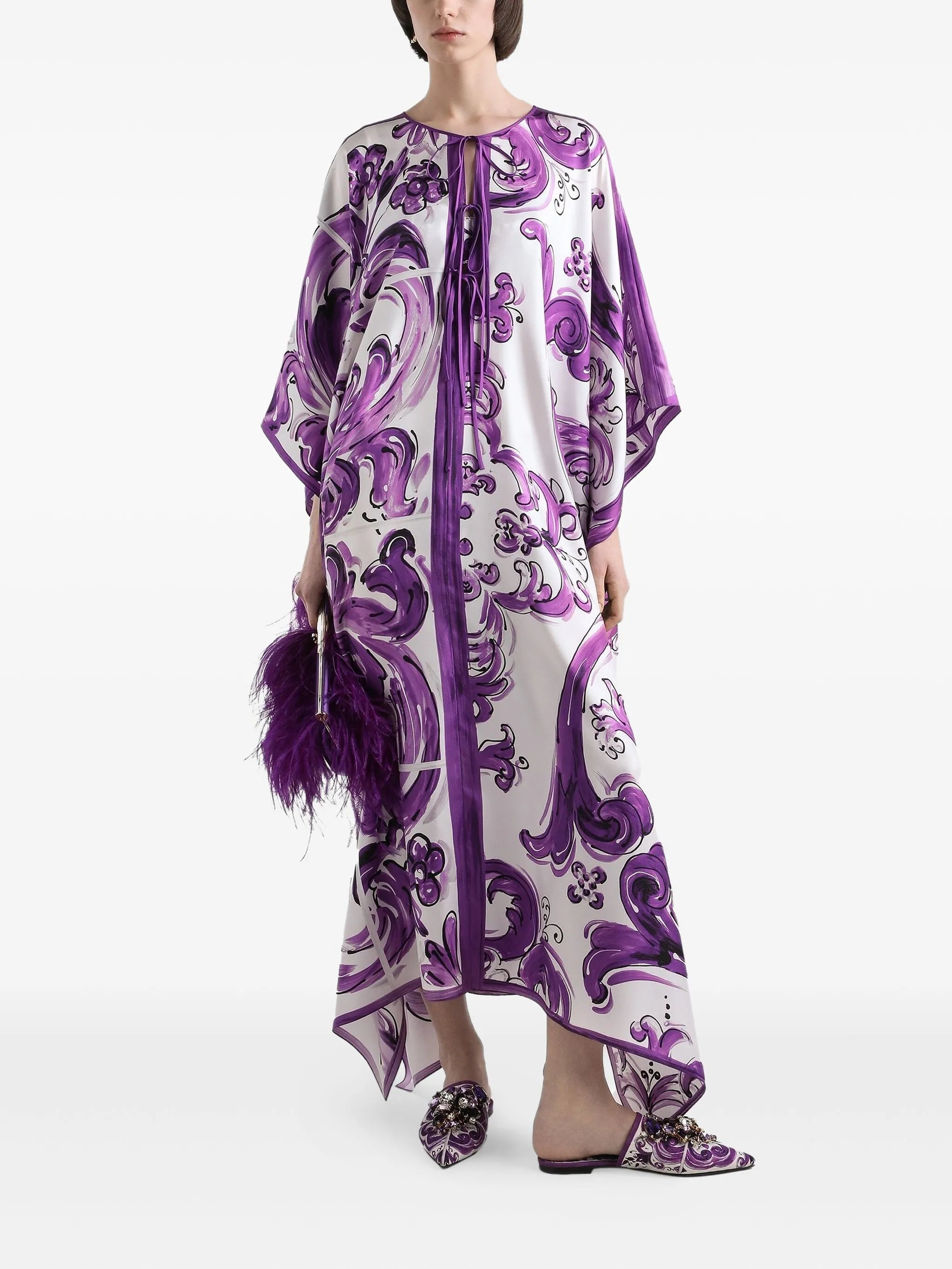 Majolica-print dress