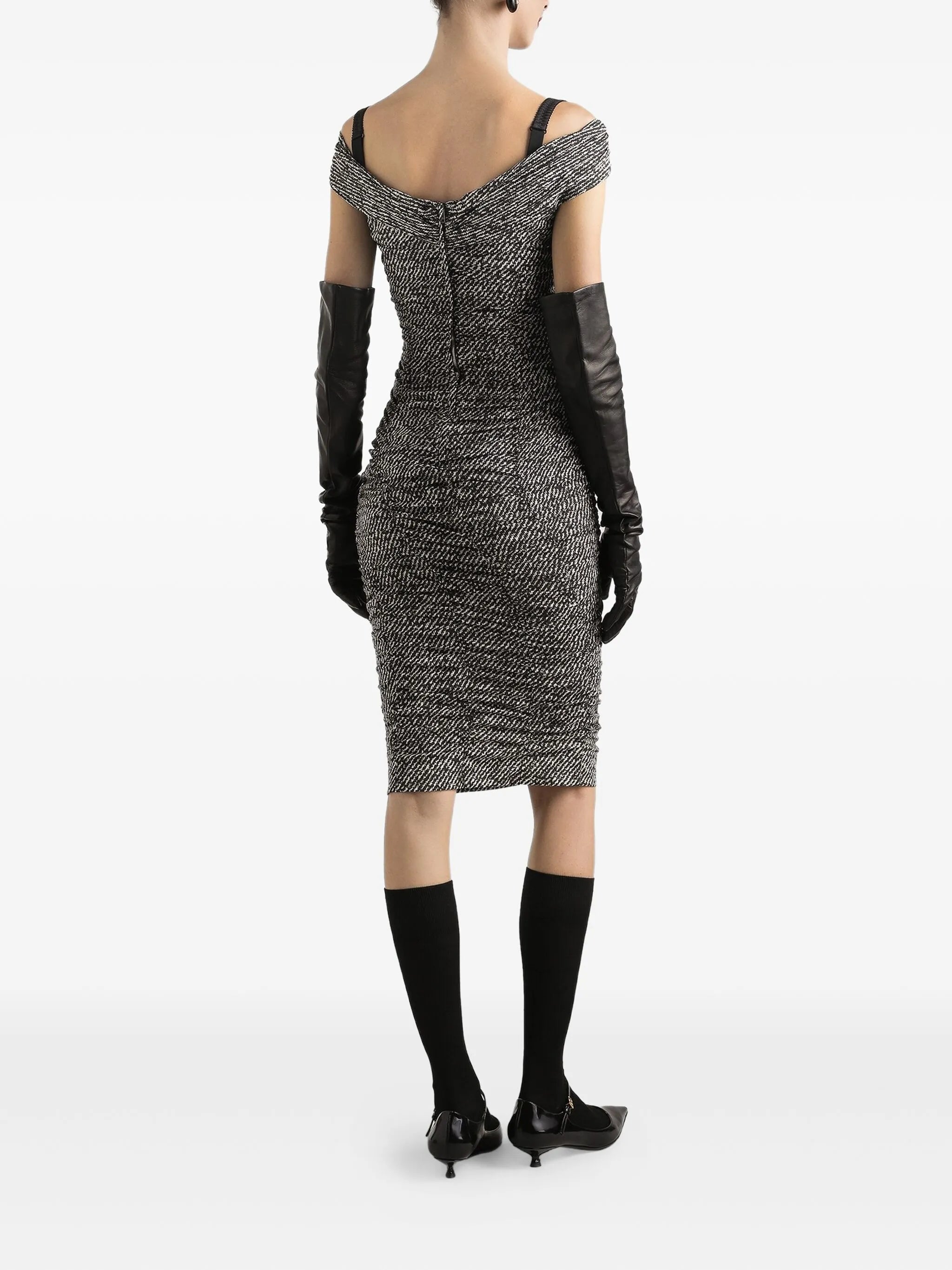 off-shoulder midi dress