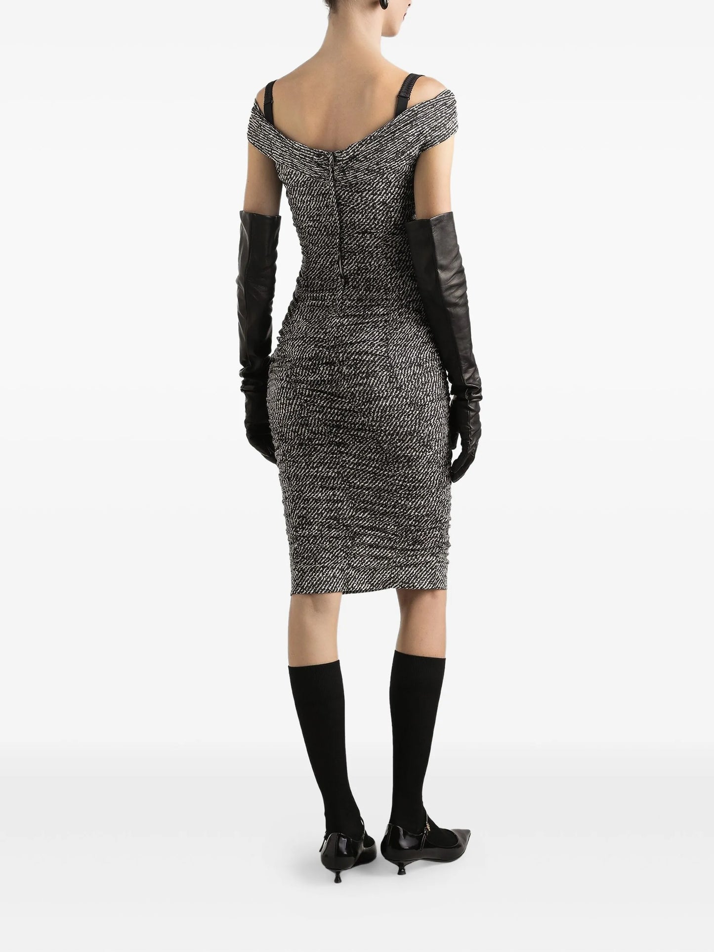 off-shoulder midi dress