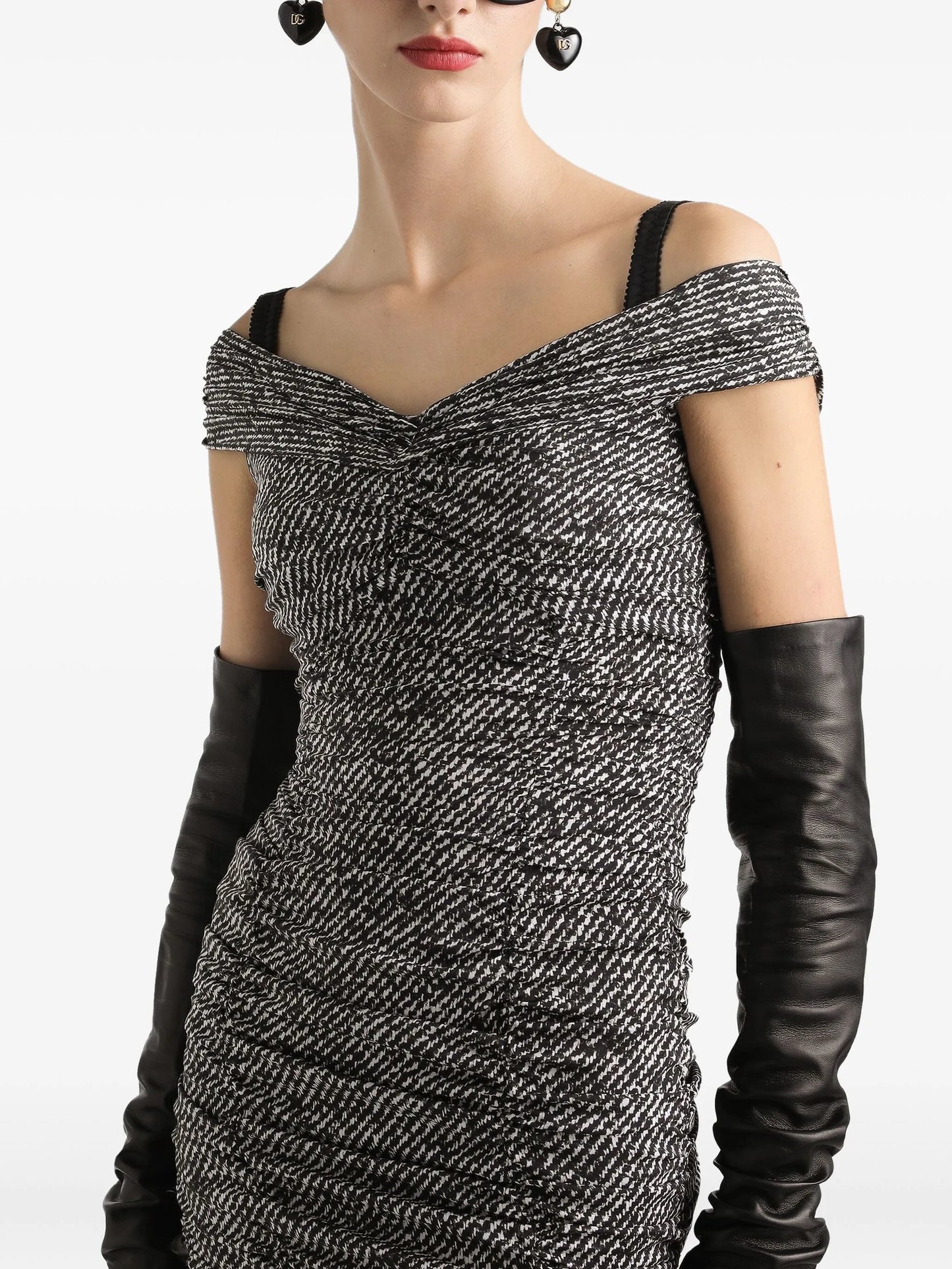 off-shoulder midi dress