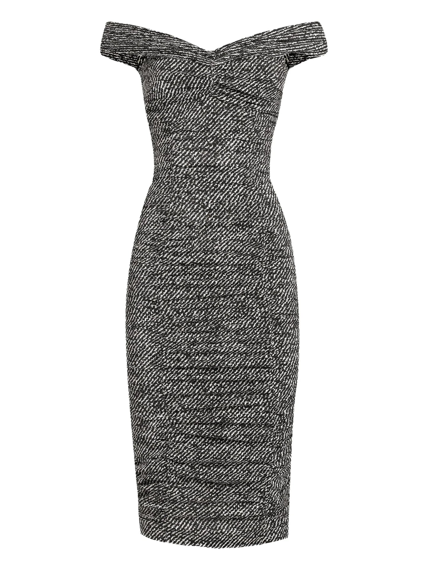 off-shoulder midi dress