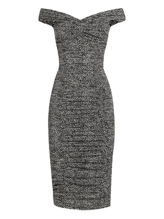 off-shoulder midi dress