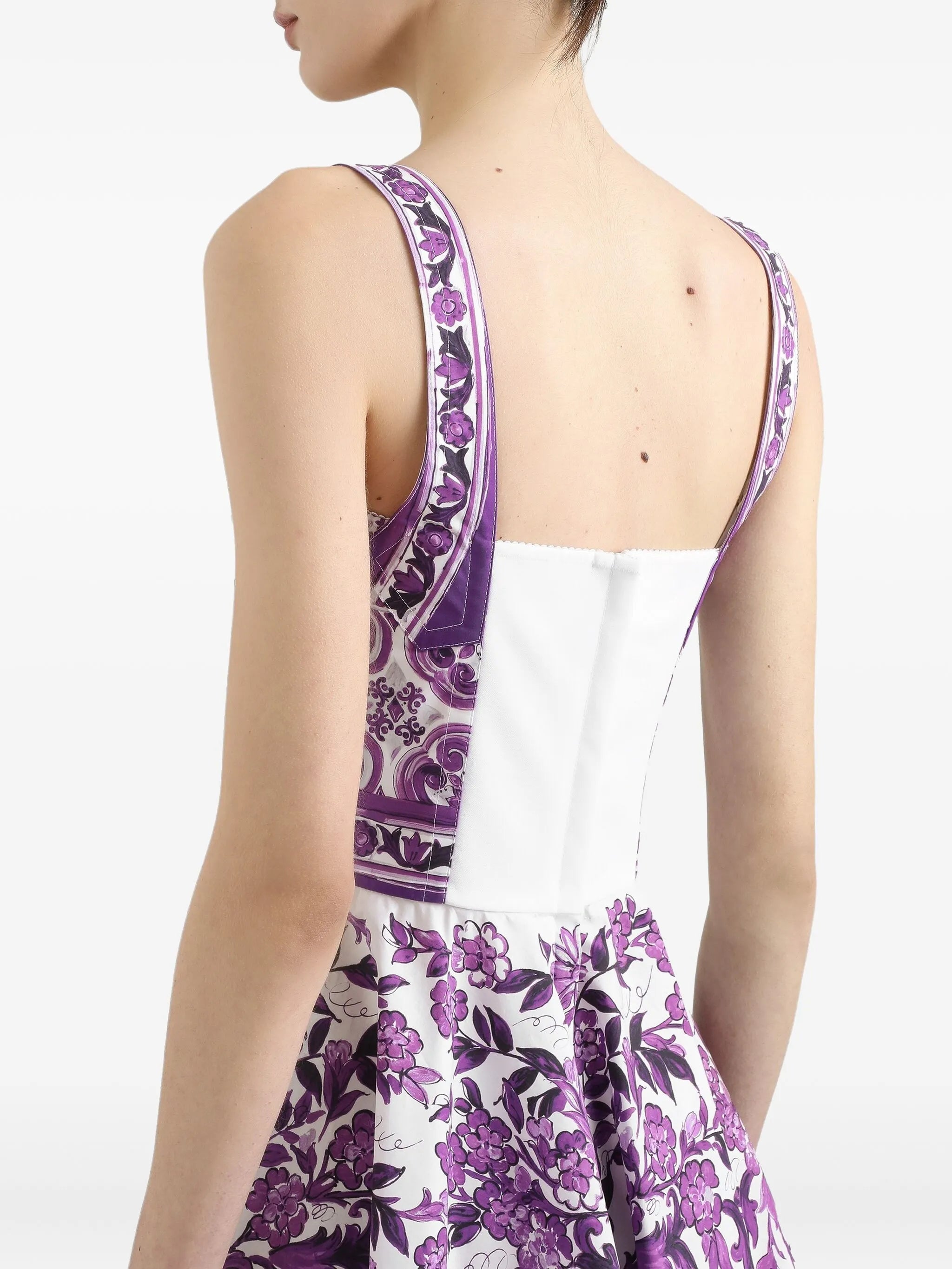 Majolica-print mini dress