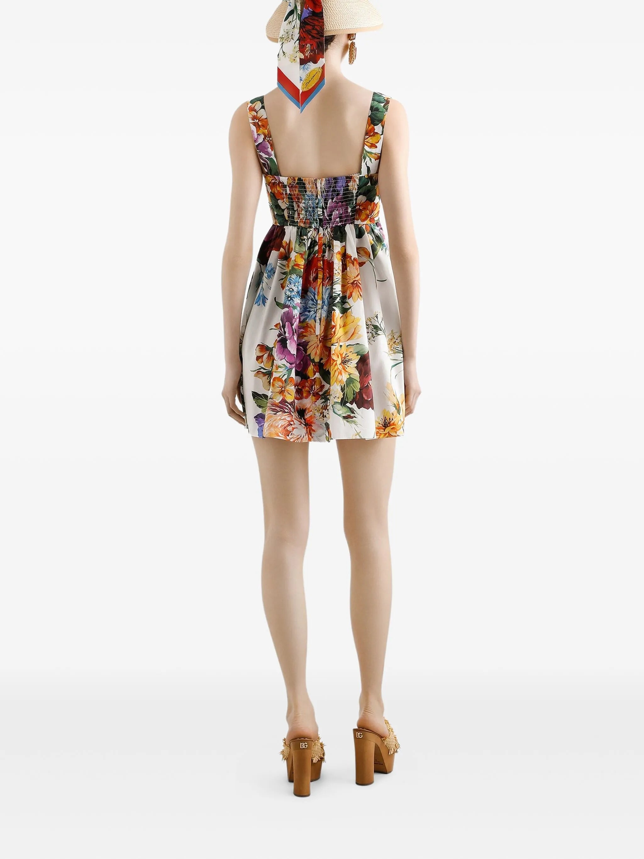 floral-print mini dress