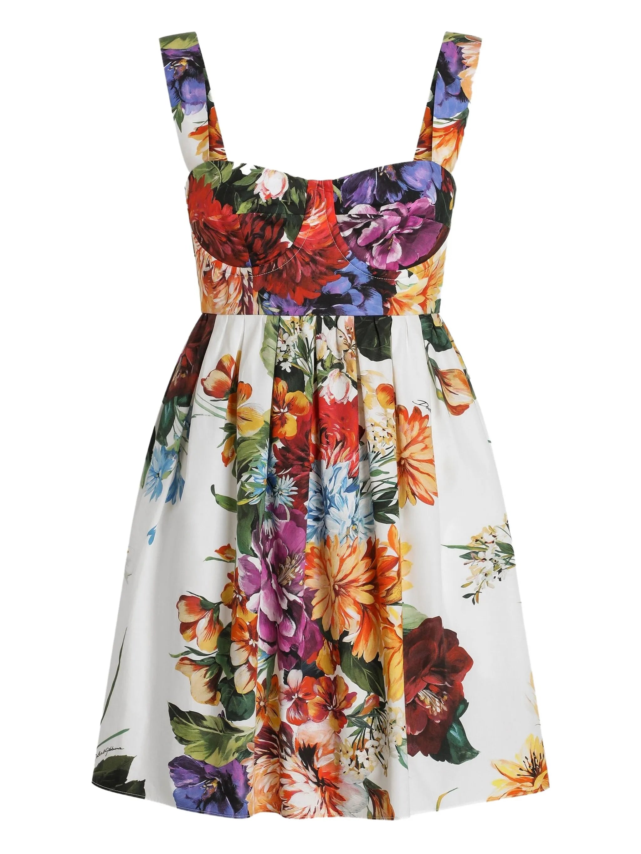 floral-print mini dress