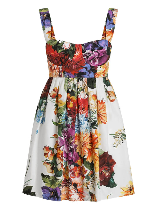 floral-print mini dress