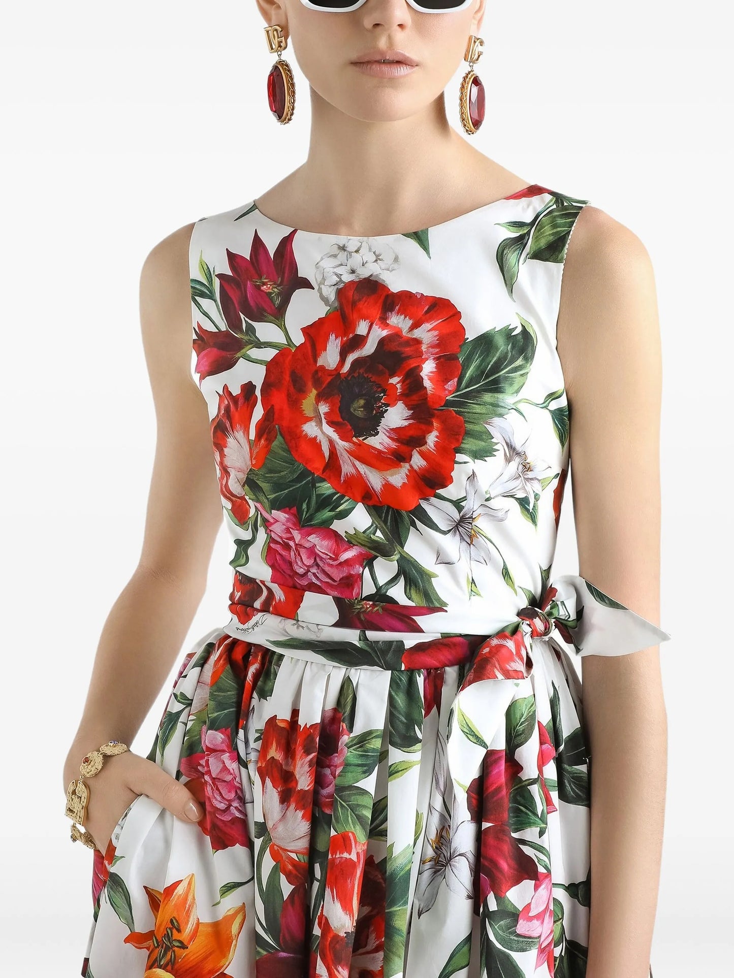 floral-print midi dress