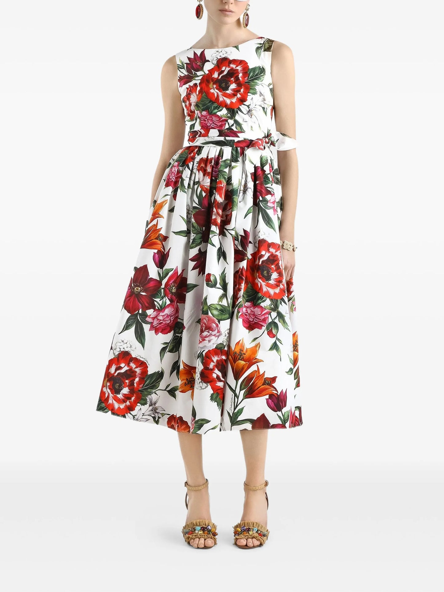 floral-print midi dress