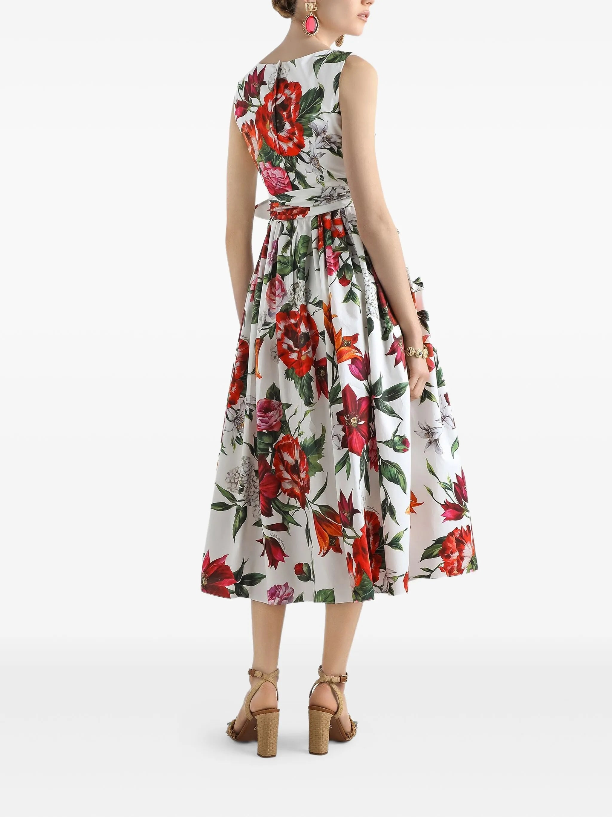 floral-print midi dress