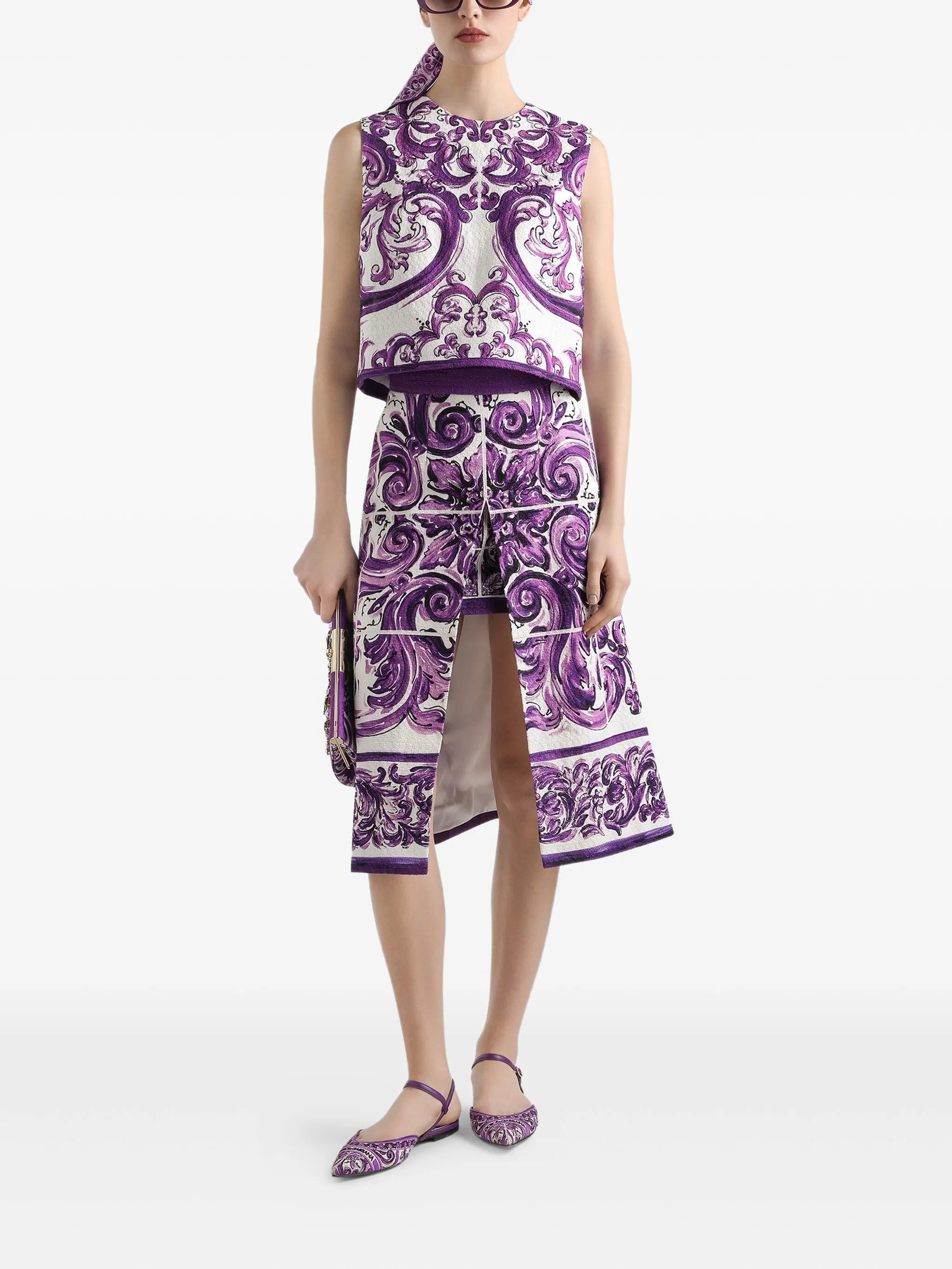 Majolica-print top