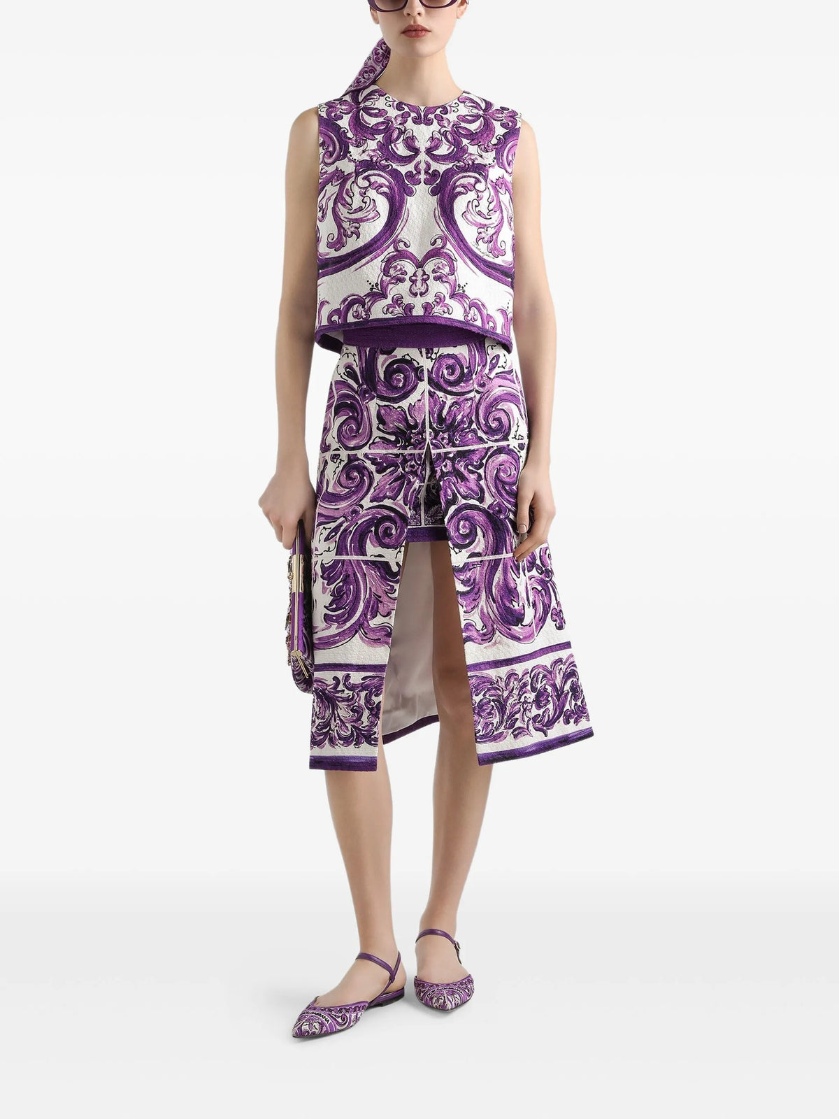 Majolica-print top