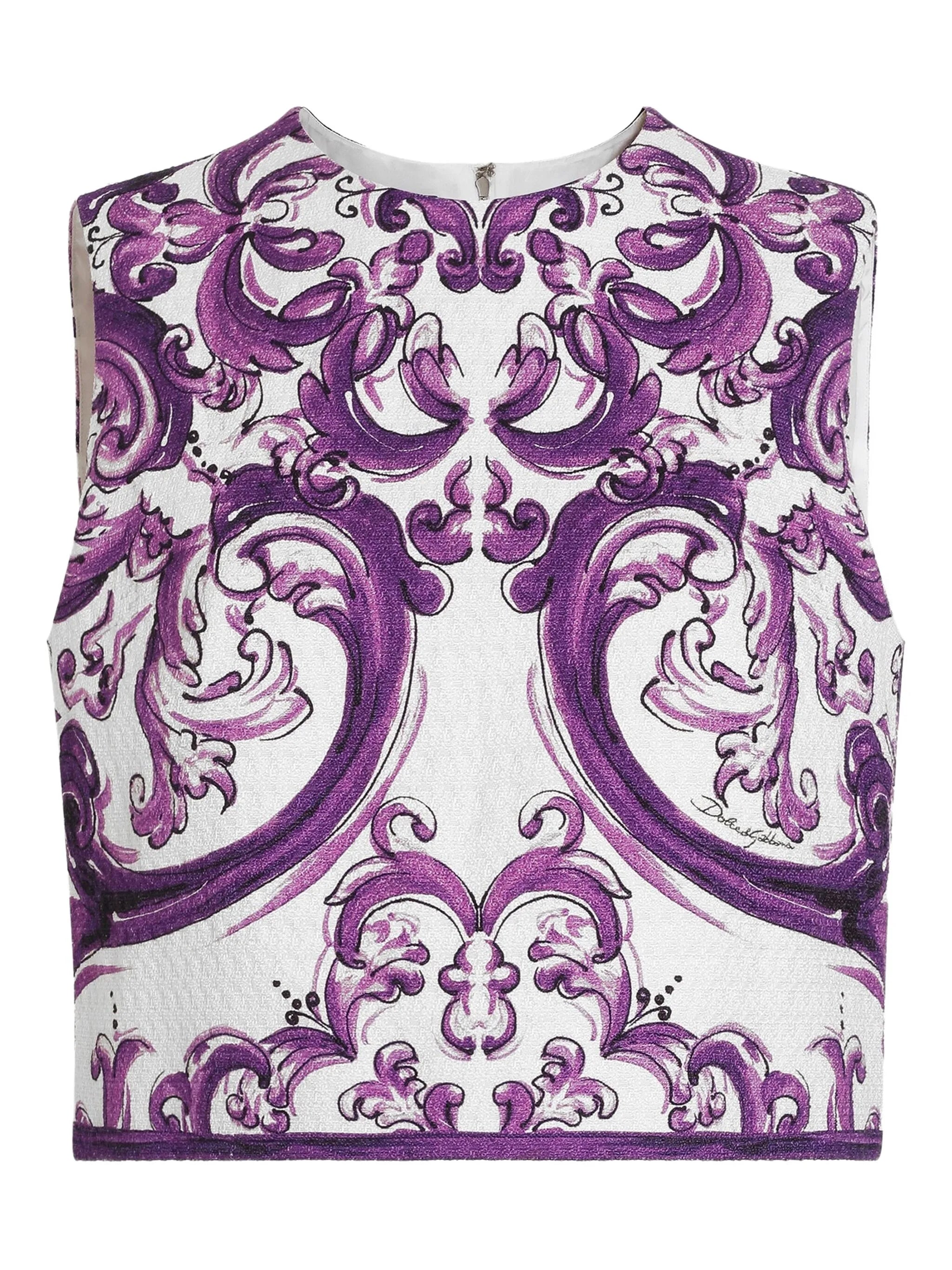 Majolica-print top