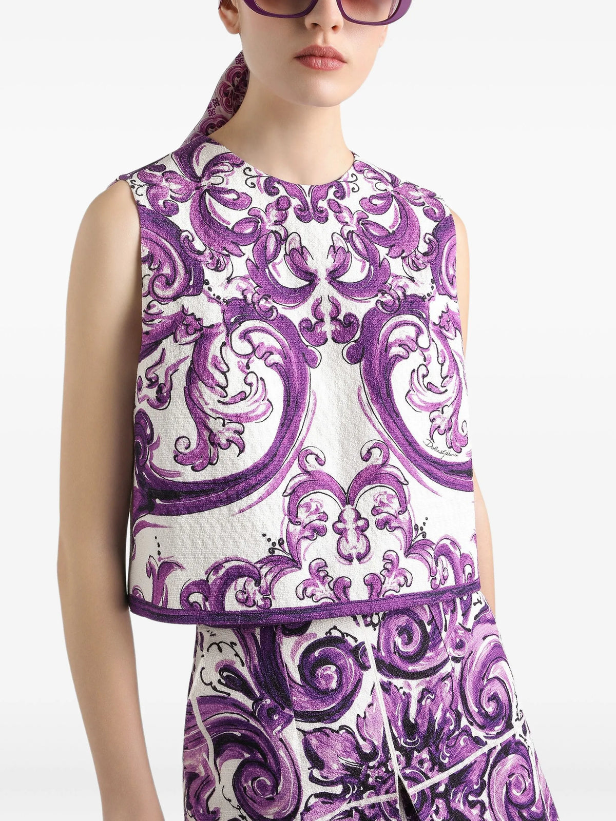 Majolica-print top