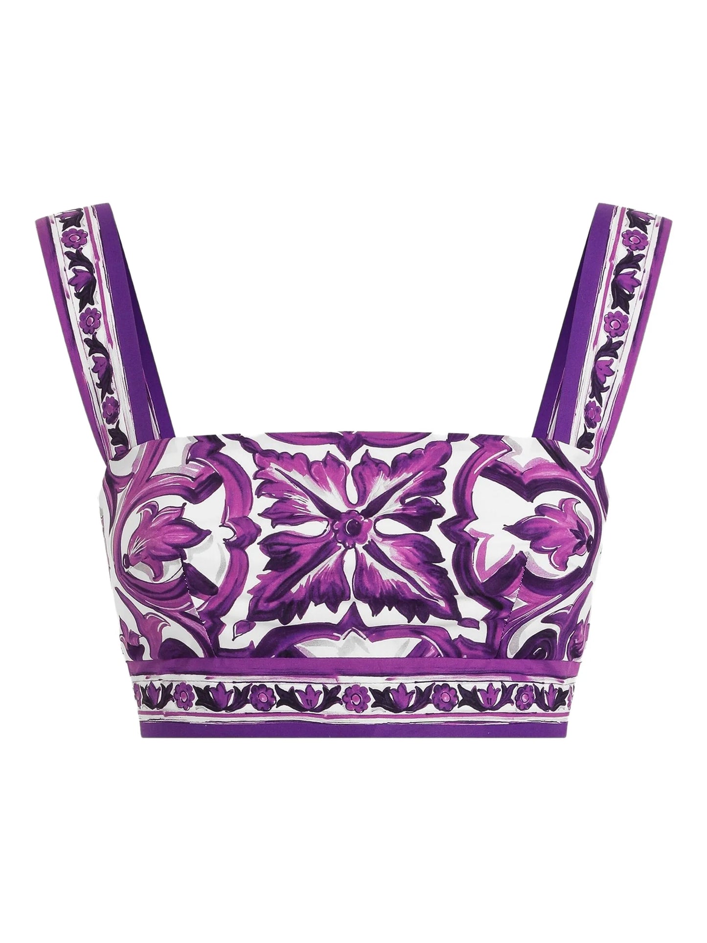 Majolica-print bralette top