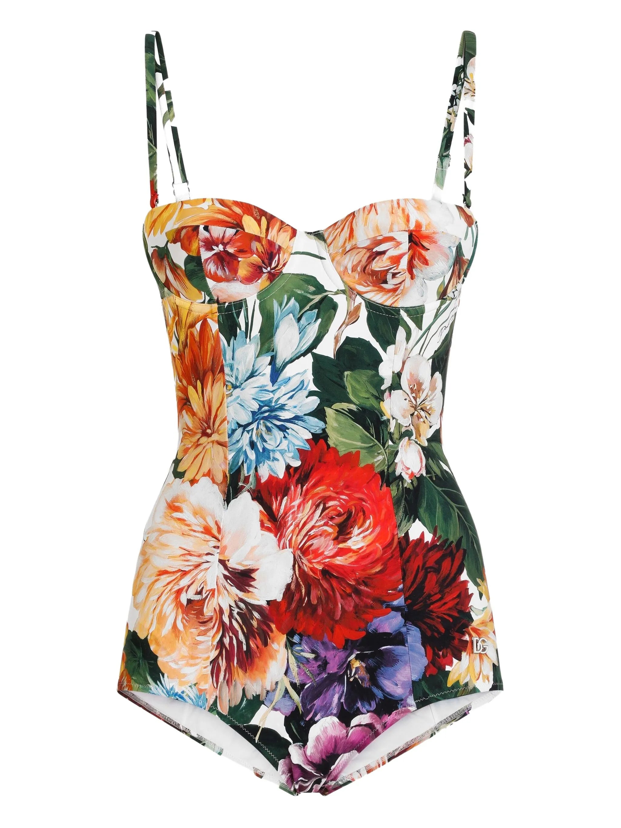 floral-print swimsuit