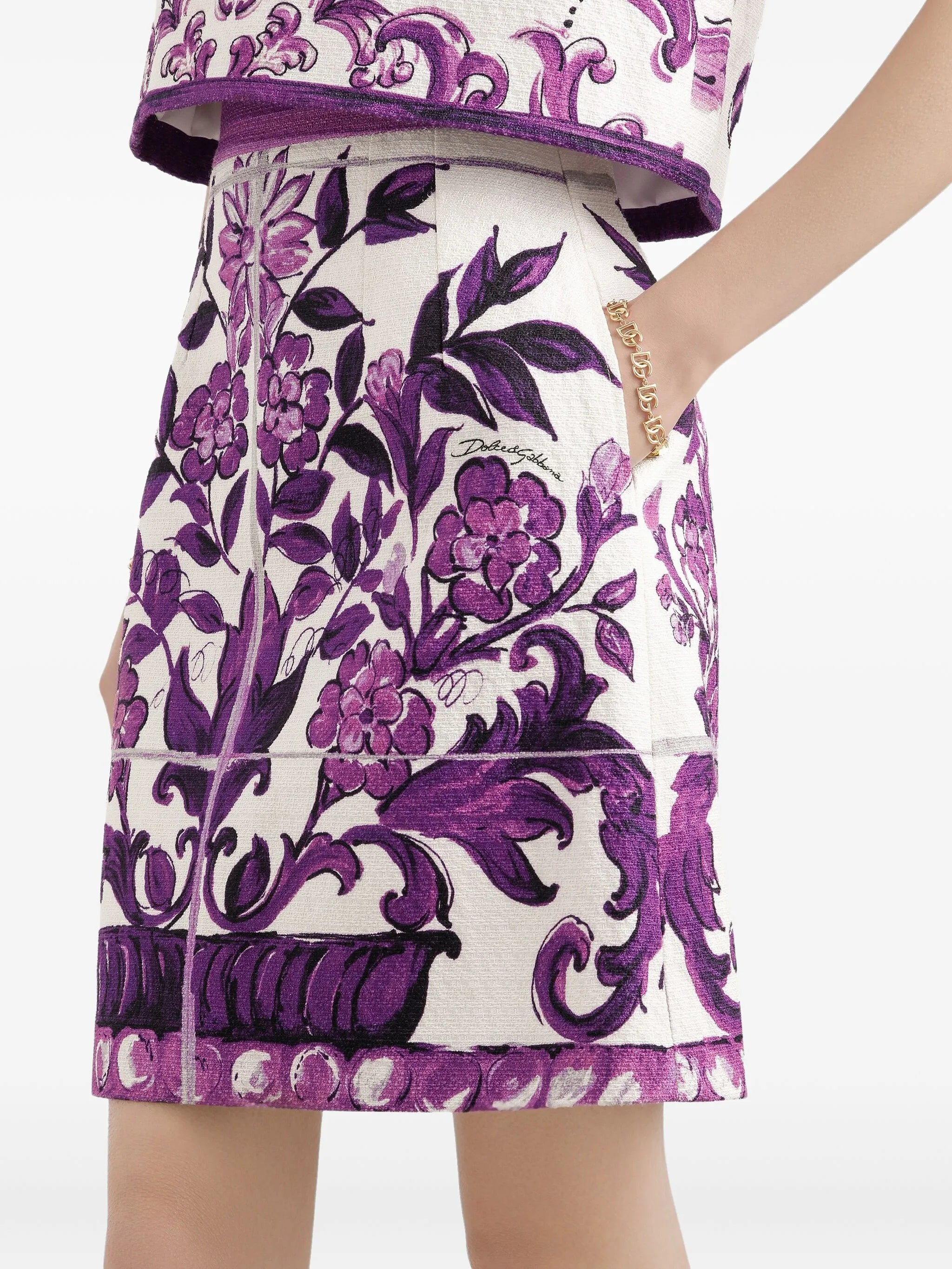 Majolica-print skirt